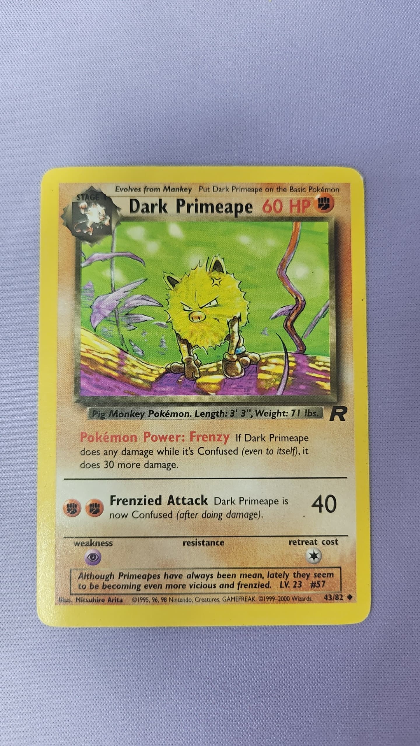 dark primeape pokemon card value Pokmon - (43) - Team Rocket Uncommon Card Type Primeape Price & Card Details