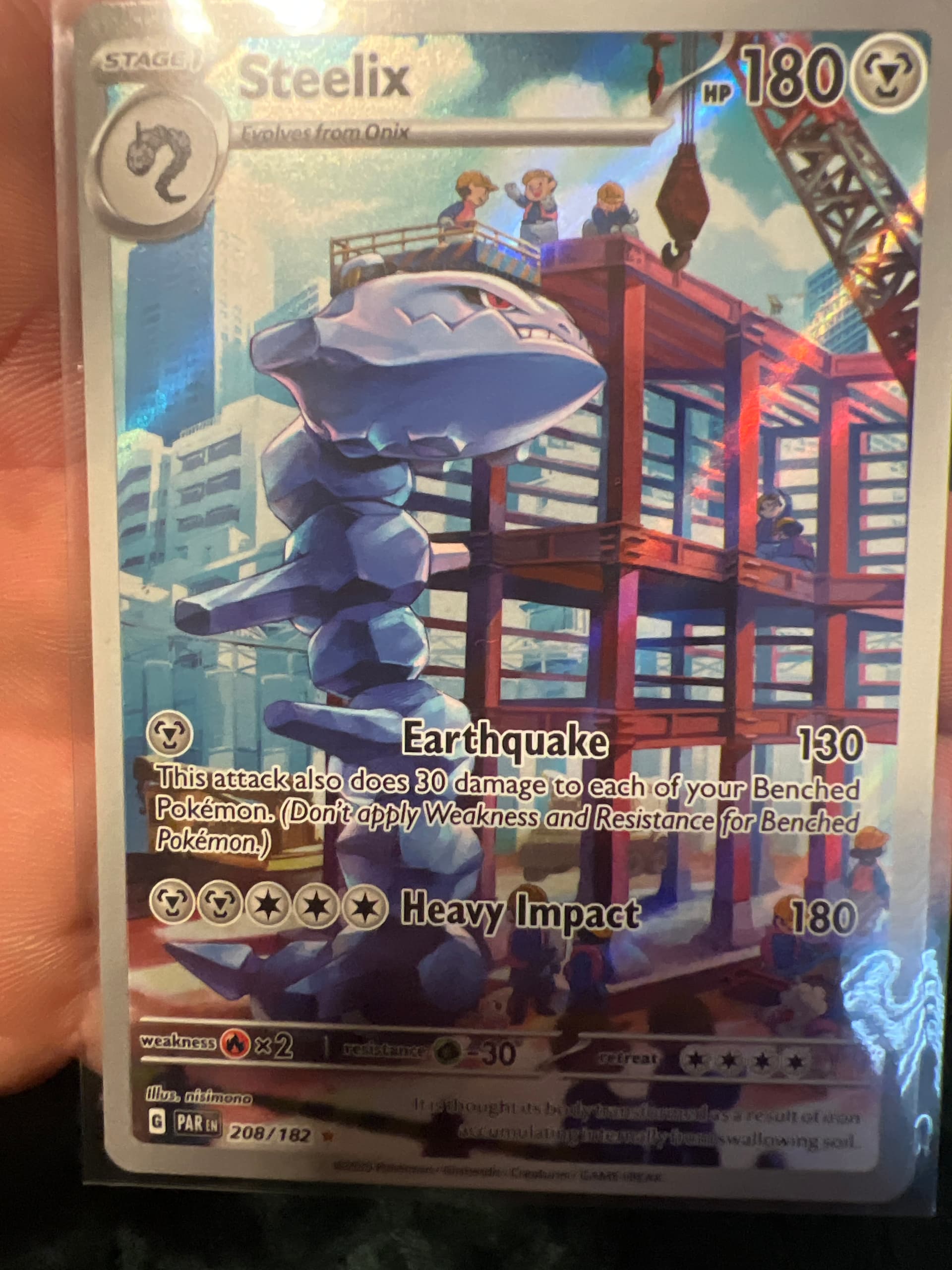 steelix pokemon card value - 208/182 - Paradox Rift - Illustration Rare This attack does 50 damage for each card you discarded in this way Steelix Illustration Rare (208) 2023
