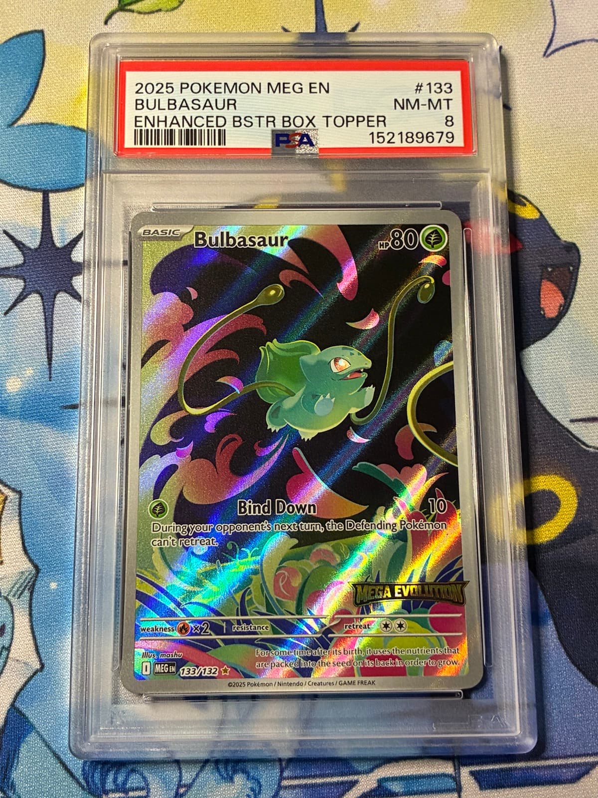Bulbasaur Enhanced Booster Box Topper (133) 2025 Pokemon Meg EN-Mega Evolution - Pokmon Card Data Bulbasaur Enhanced Booster Box Topper (133) 2025 Pokemon Meg EN-Mega Evolution - Pokmon Card Data