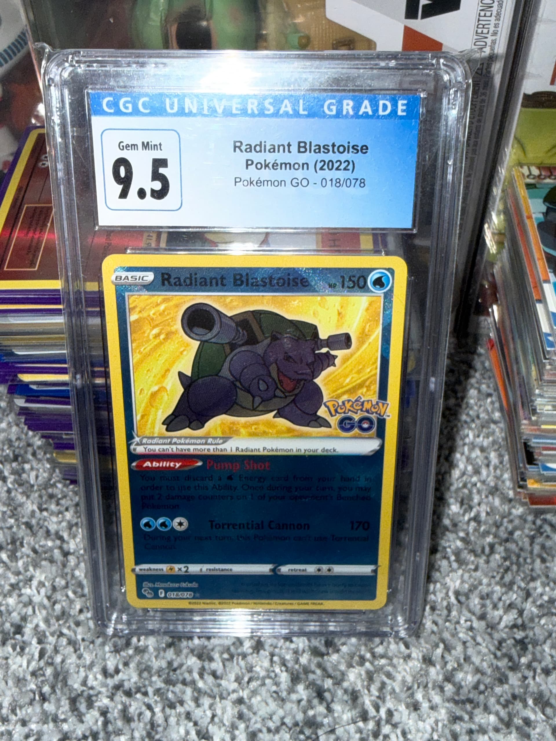 blastoise graded card Mega Ex 102/108 PSA Slab Extended Art Aluminum Case Pokemo PukaSlab the trusted official grading guarantees its condition Blastoise - Plasma Blast #16