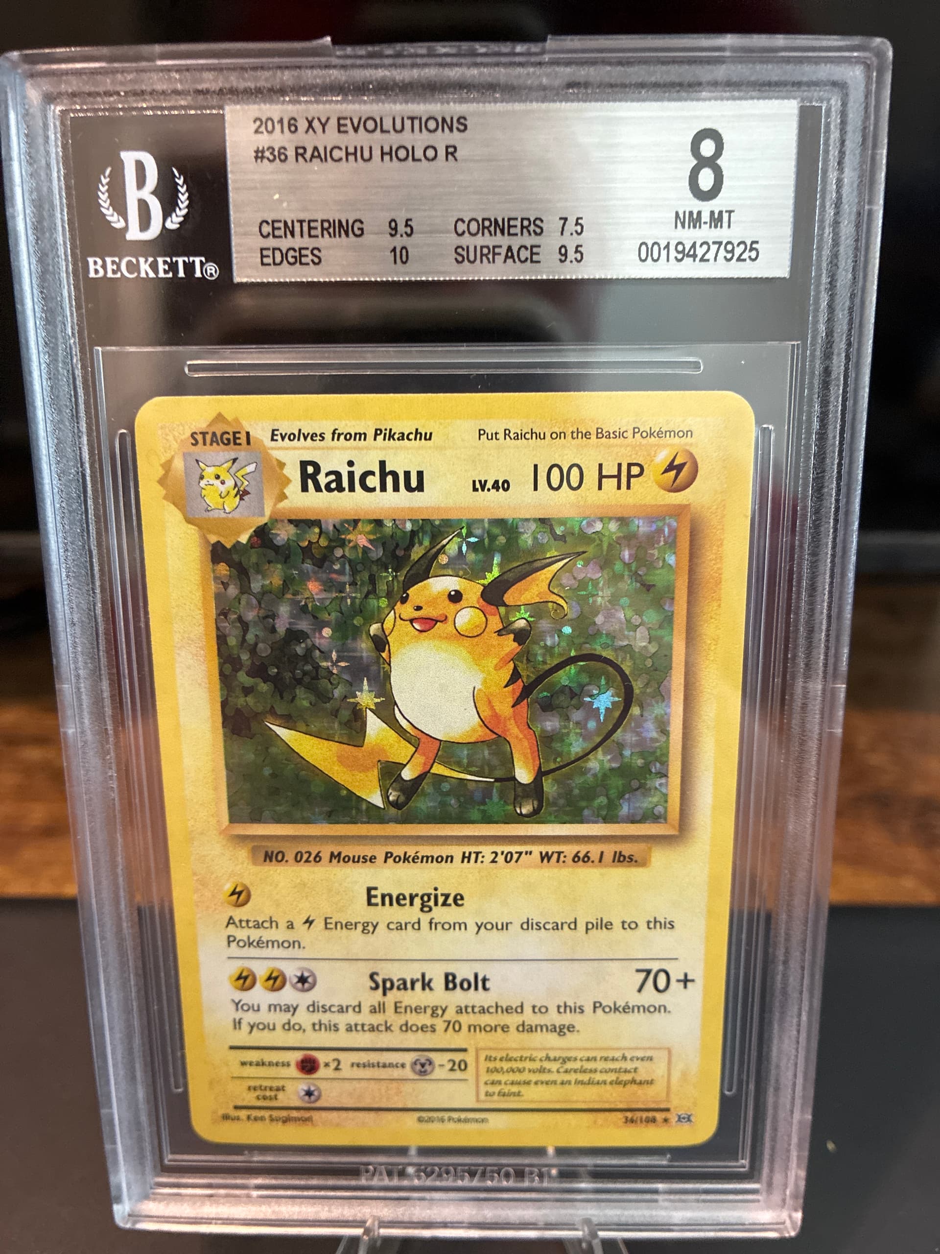 raichu pokemon card 2016 CP6 20th Anniversary Holo Japanese Gamers Combined 20 Artist Raichu-Holo (36) 2016 Pokemon XY