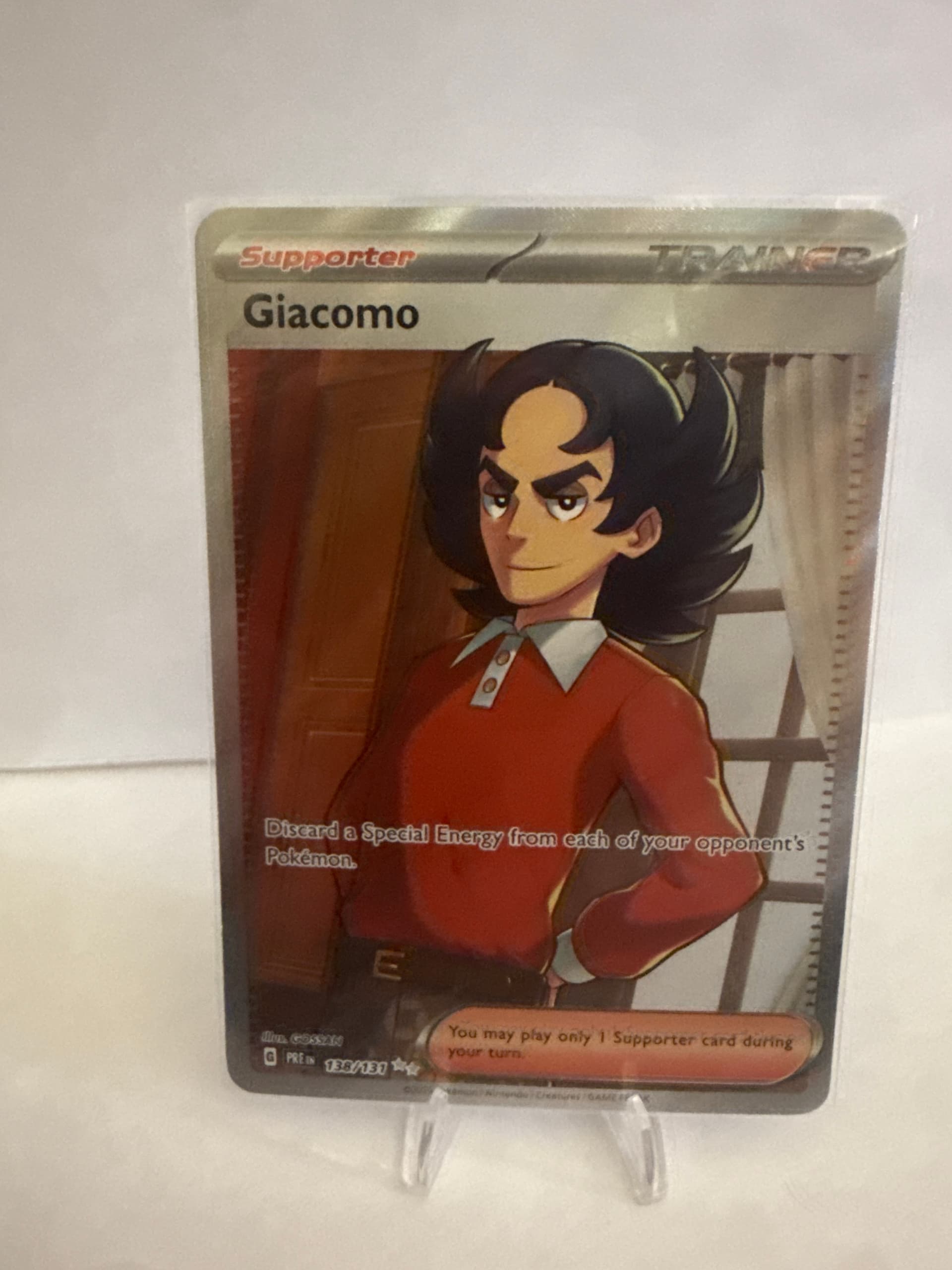 giacomo pokemon card {096/071}Giacomo SAR Discard a Special Energy from each of your opponents PokmonYou may play only 1 Supporter card during your turn. Giacomo Ultra Rare (138) 2025