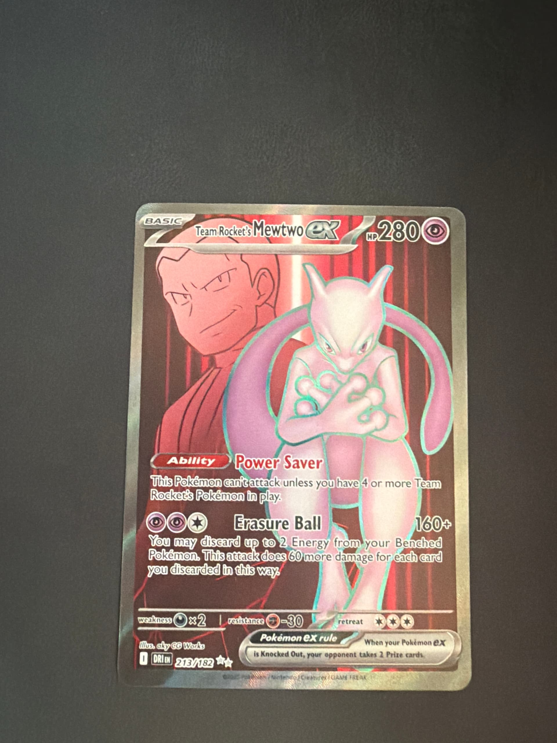 mewtwo ex pokemon card Team Rocket's - BGS 9.5 this attack does 50 more damage Pokemon - Mega-Mewtwo-EX (63/162) -