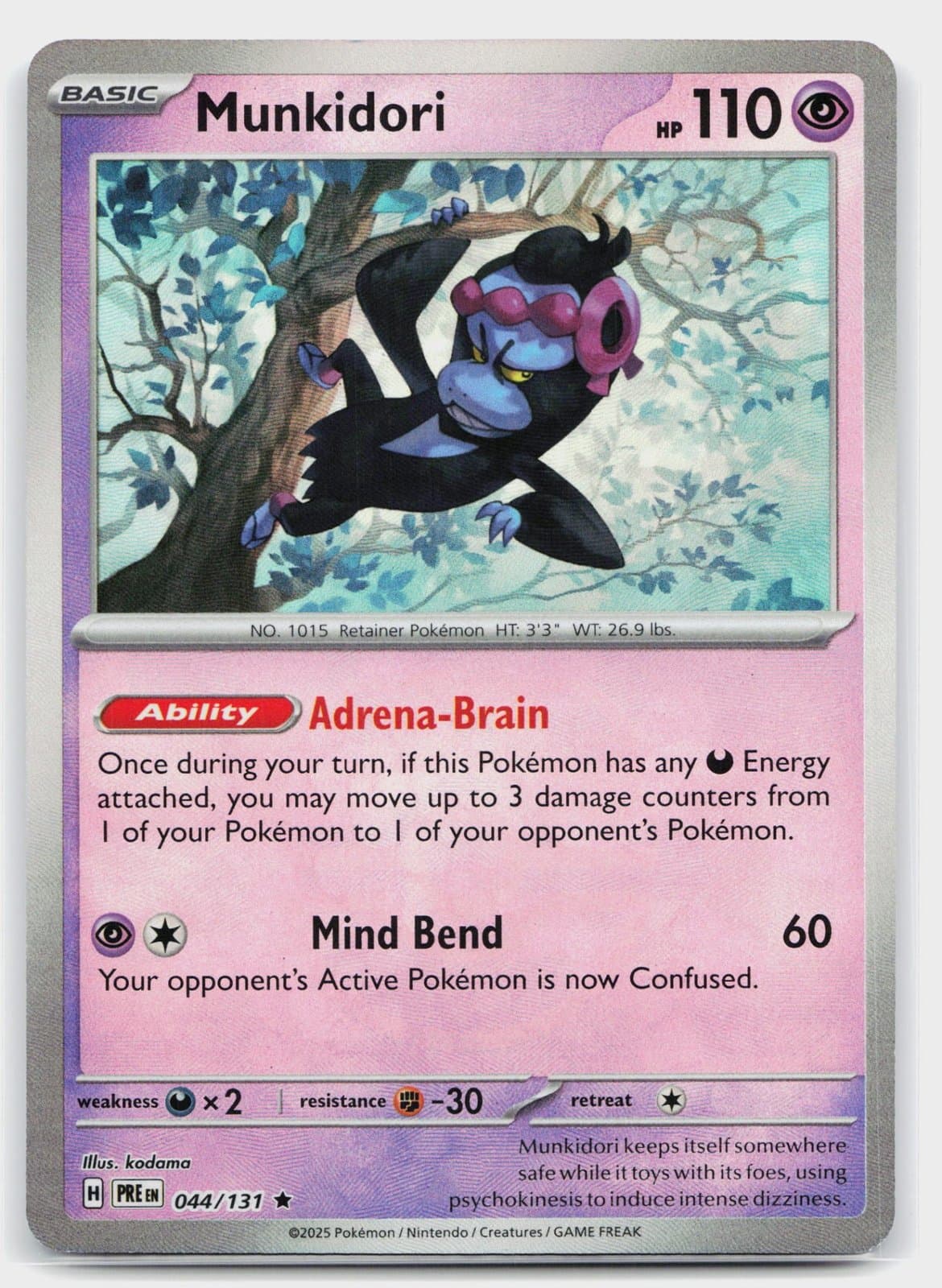 SV: Prismatic Evolutions Munkidori (Master Ball Pattern) 44 SV: Prismatic Evolutions Munkidori (Master Ball Pattern) 44