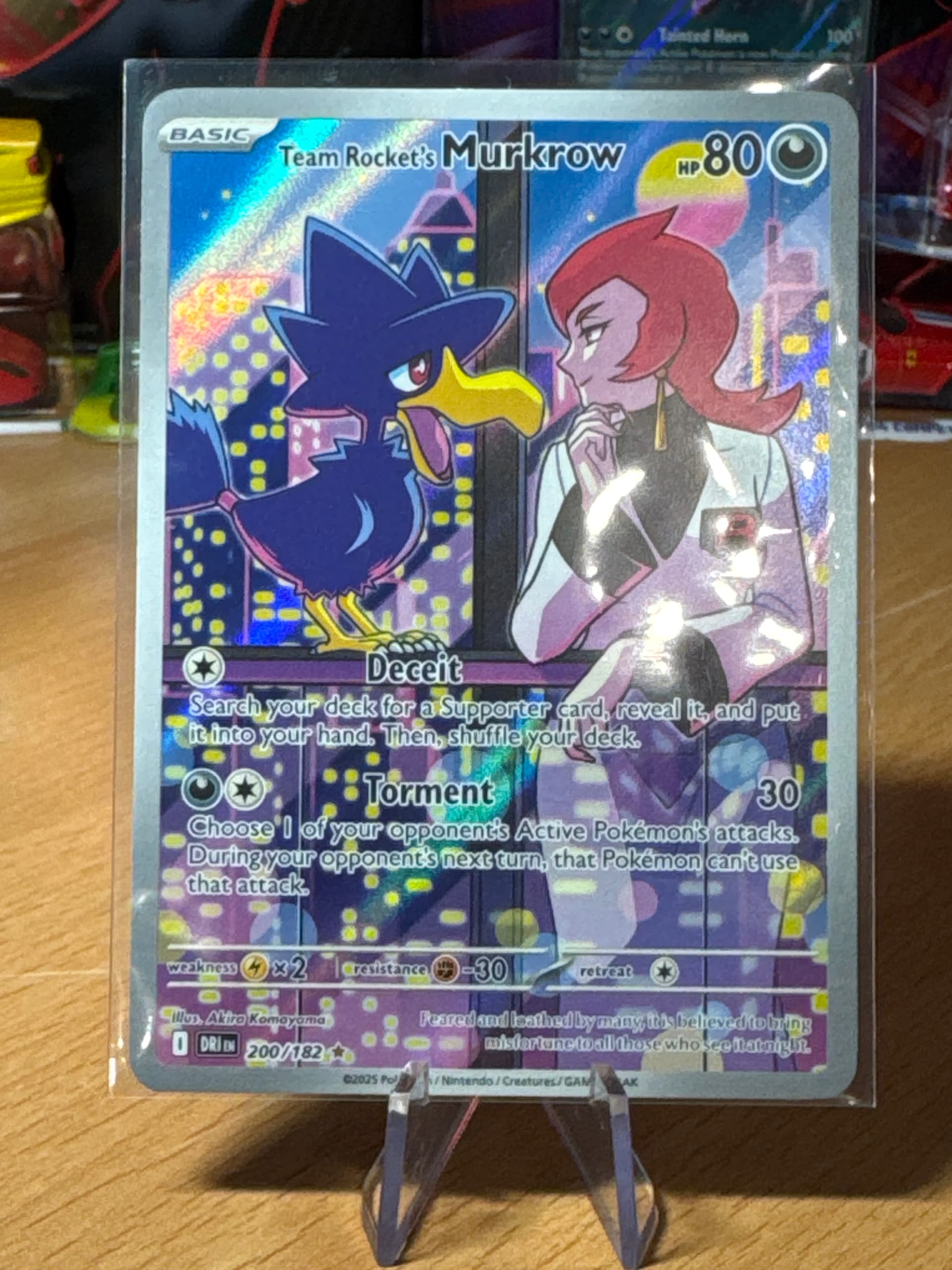 Team Rocket's Murkrow Illustration Rare (200) 2025 Pokemon Dri EN-Destined Rivals Team Rocket's Murkrow Illustration Rare (200) 2025 Pokemon Dri EN-Destined Rivals