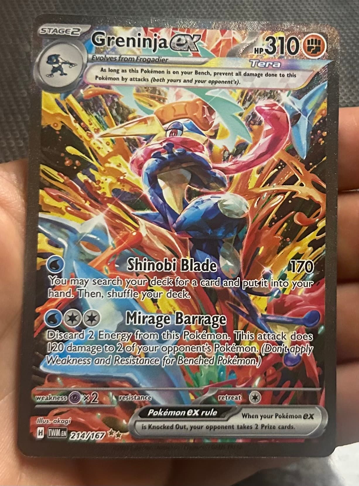 Greninja EX Special Illustration Rare (214) 2024 Pokemon Twm EN-Twilight Masquerade Greninja EX Special Illustration Rare (214) 2024 Pokemon Twm EN-Twilight Masquerade