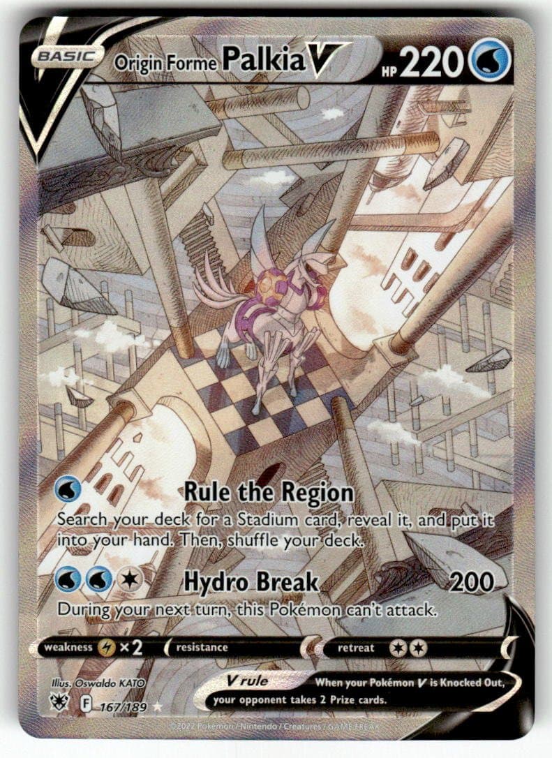 SWSH10: Astral Radiance Origin Forme Palkia V (Alternate Full Art) 167 SWSH10: Astral Radiance Origin Forme Palkia V (Alternate Full Art) 167