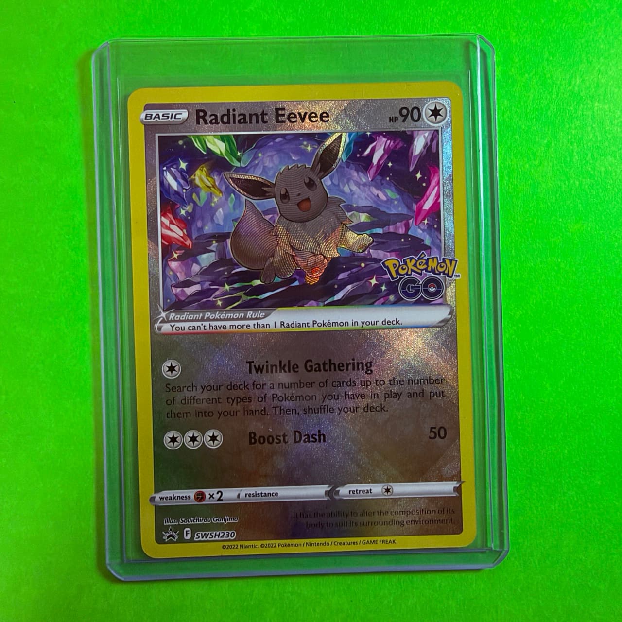Radiant Eevee Pokemon Go Premium Collection Radiant Eevee (230) 2022 Pokemon Swsh Black Star Promo Radiant Eevee Pokemon Go Premium Collection Radiant Eevee (230) 2022 Pokemon Swsh Black Star Promo
