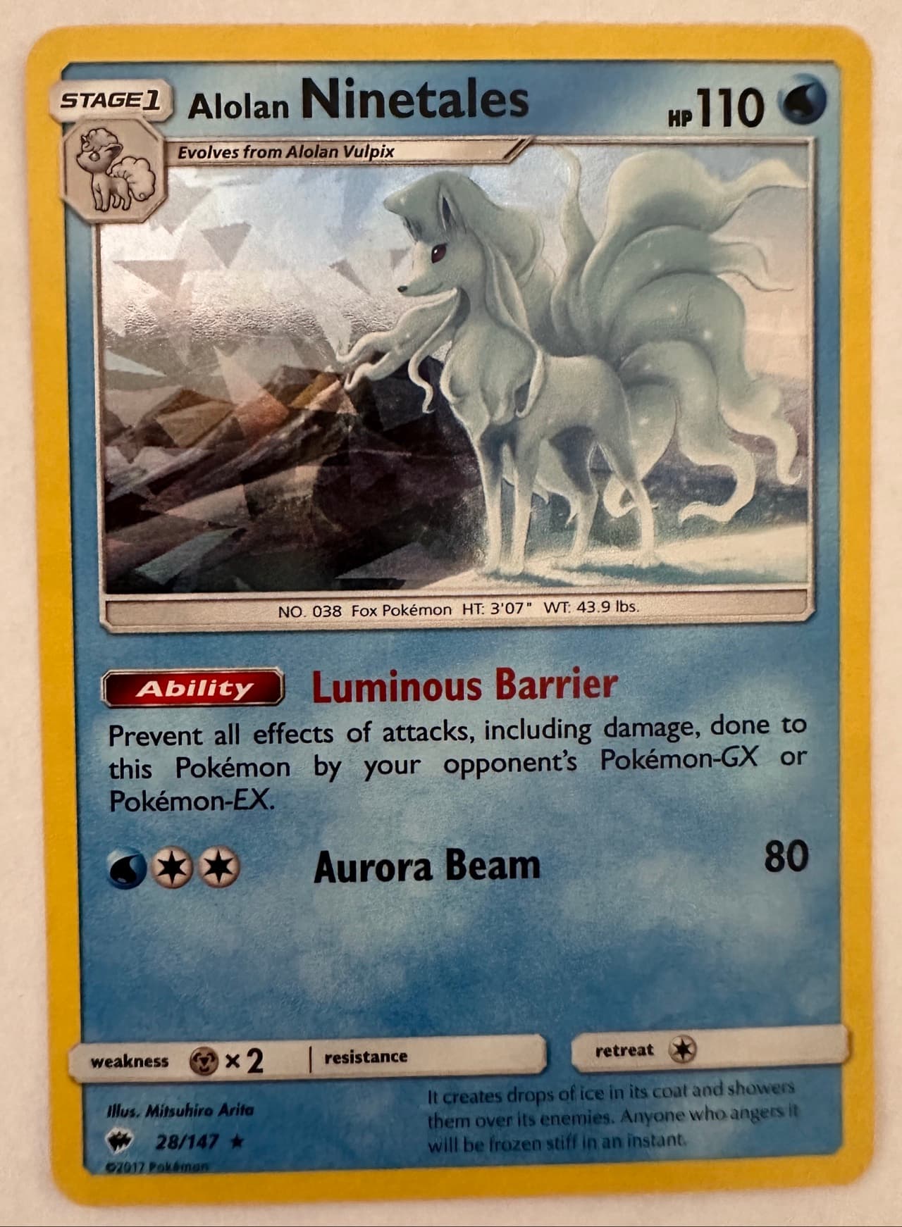 Alolan Ninetales-Reverse Foil (28) 2017 Pokemon Sun & Moon Burning Shadows Alolan Ninetales-Reverse Foil (28) 2017 Pokemon Sun & Moon Burning Shadows