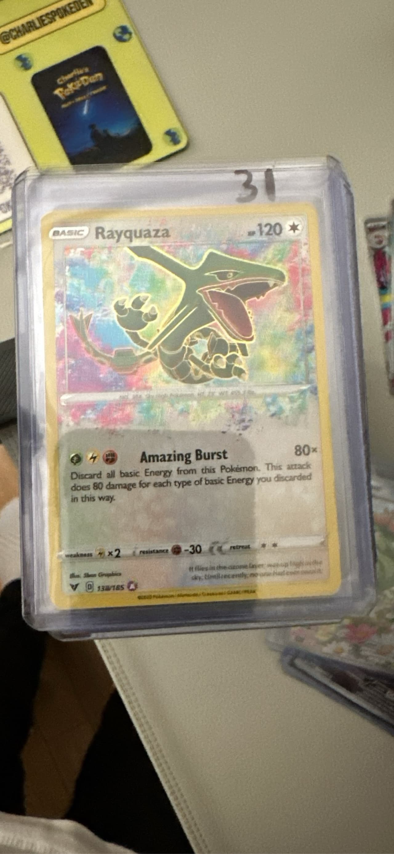 rayquaza pokemon card 138 185 #138 EXTENDED ART Raycardza the trusted official grading guarantees its condition Rayquaza 2020 Pokemon Vivid Voltage