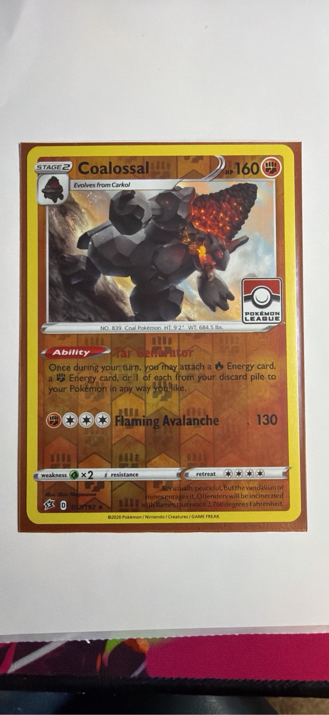 Coalossal-Reverse Foil (107) 2020 Pokemon Sword & Shield Rebel Clash Coalossal-Reverse Foil (107) 2020 Pokemon Sword & Shield Rebel Clash