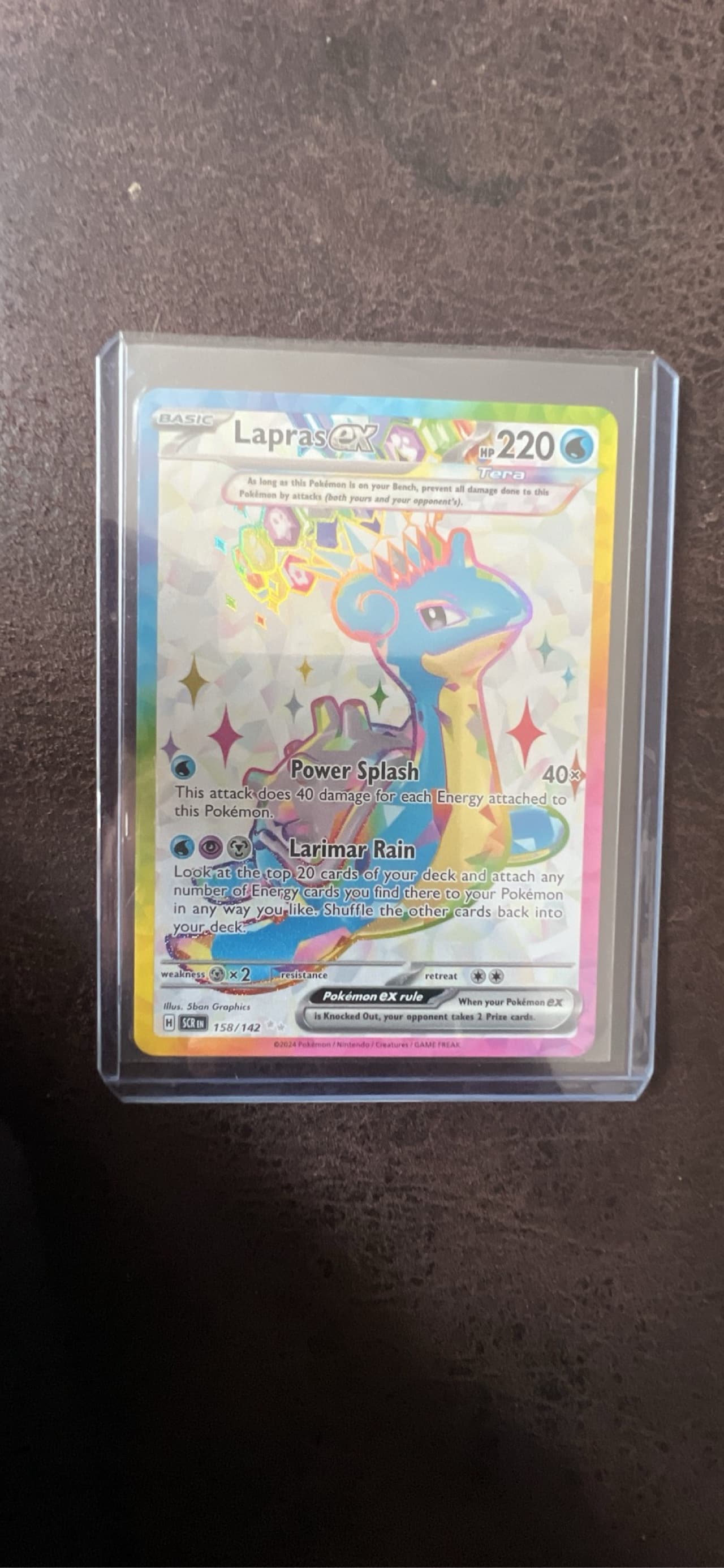 lapras rare pokemon card - ex SVP 164 - Gold Full Art favorite character Lapras EX Ultra Rare (158)