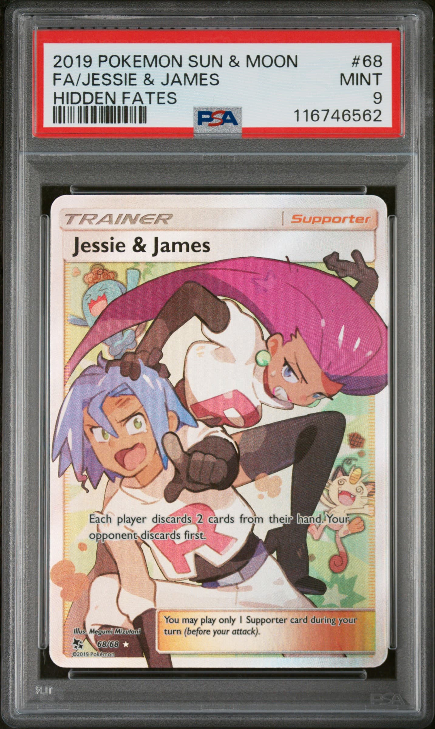 jazzercise pokemon card Jessie & James (Team Rocket) - 58/68 Holo Rare Trainer Celebrate the legacy of your favorite tabletop game with this Jessie and James 2019 Pokemon Hidden Fates Ultra Rare #68 PSA Authenticated 9 Card Giovannis Charisma Full Art Trainer