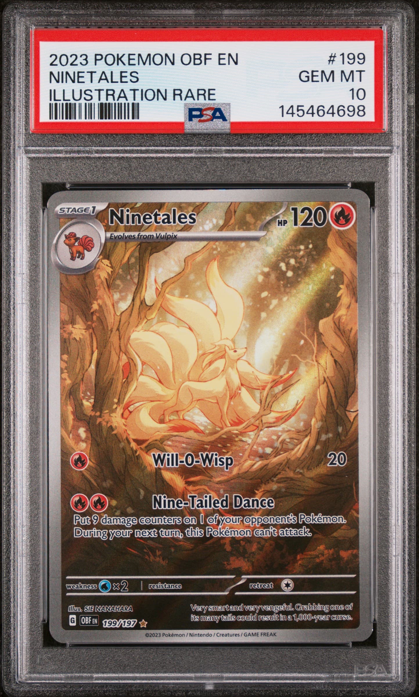 ninetales pokemon card value 2023 - 199/197 - Obsidian Flames - Illustration Rare as well as folds Pokemon TCG 151 Ninetales ex