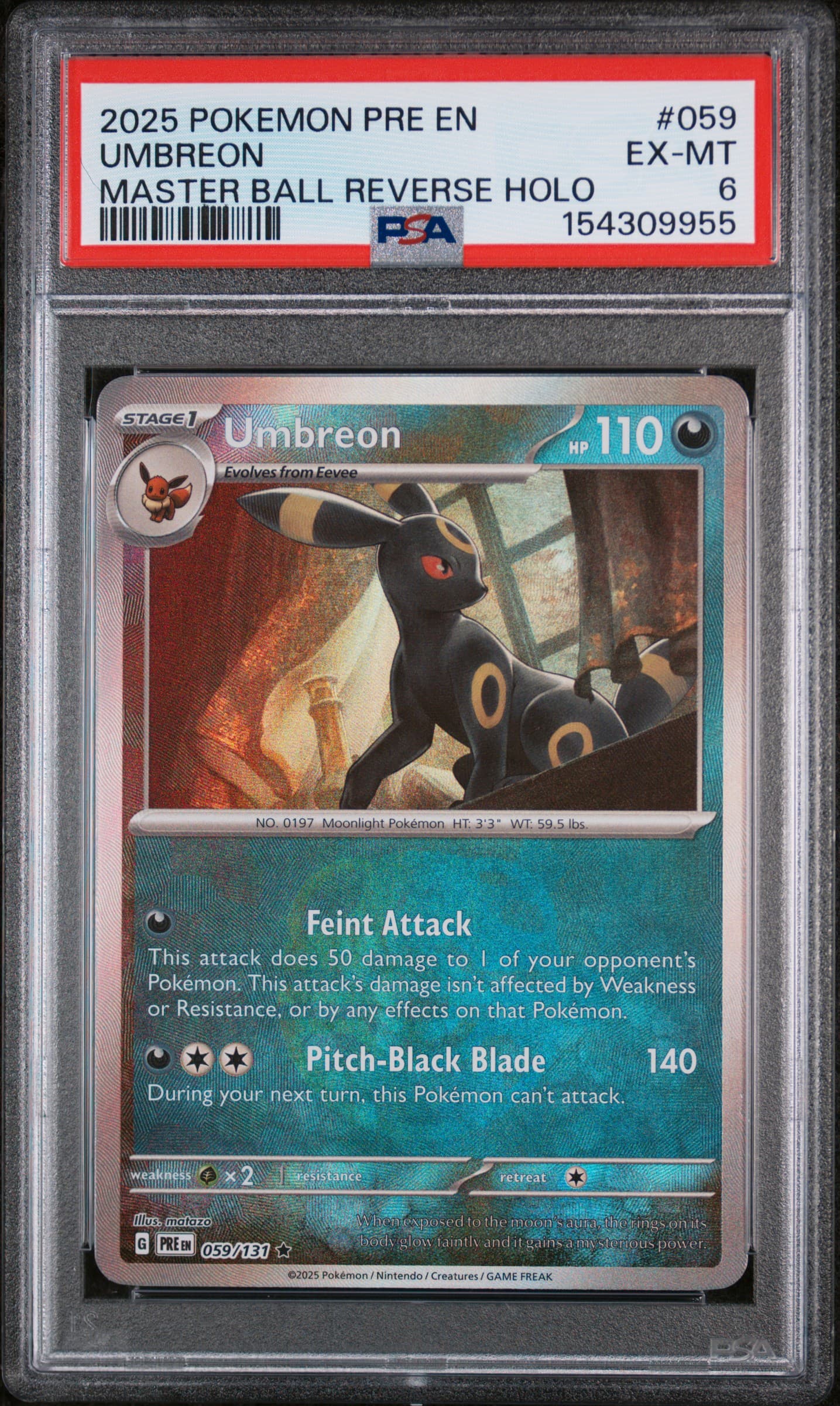 Umbreon Master Ball Reverse Holo (059) 2025 Pokemon Pre EN-Prismatic Evolutions - Pokmon Card Data Umbreon Master Ball Reverse Holo (059) 2025 Pokemon Pre EN-Prismatic Evolutions - Pokmon Card Data