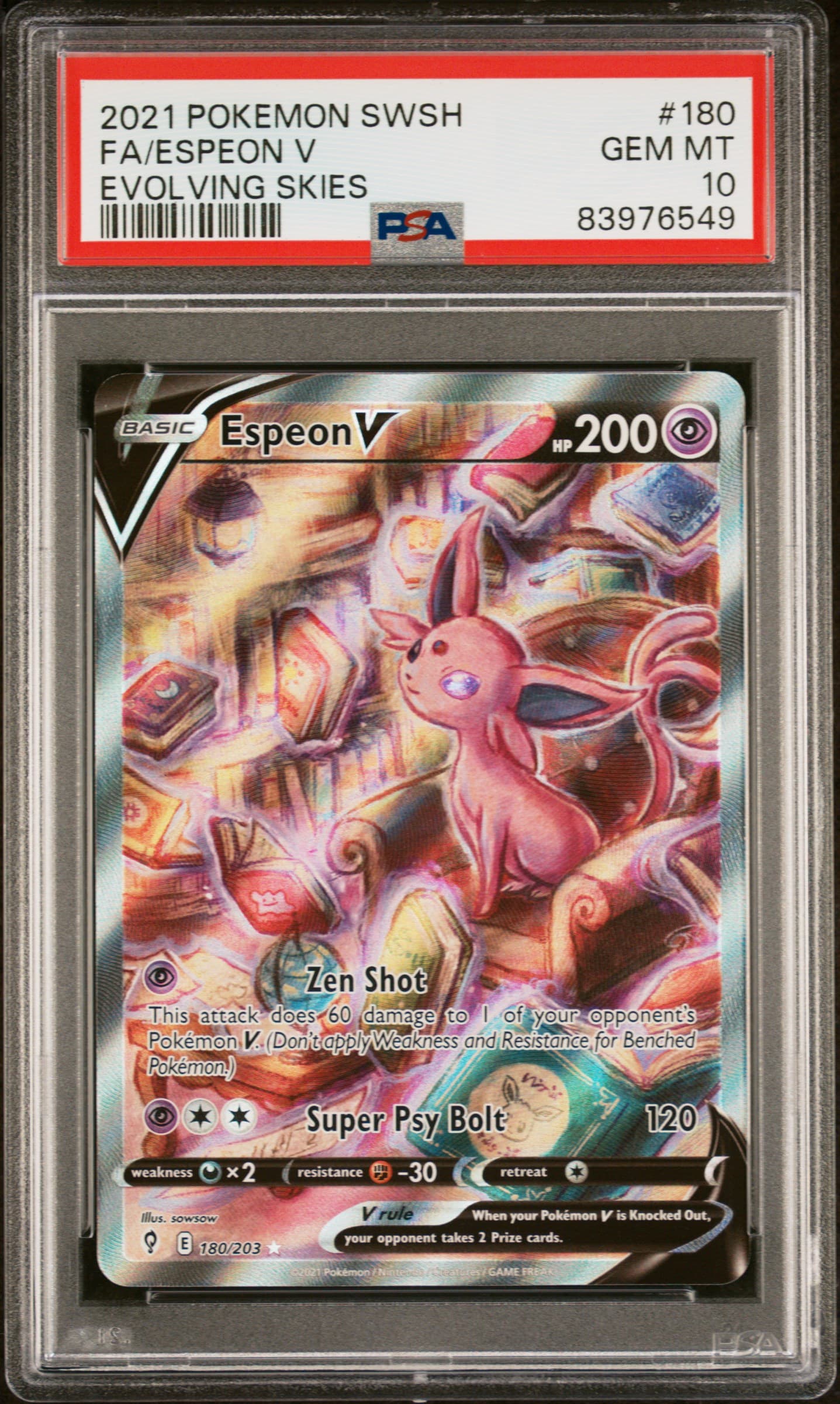 espeon v pokemon card value SWSH07: Evolving Skies #064/203 Ultra Rare The Hub Colorless Super Psy Bolt (120) Weakness Darkness 2 Resistance Fighting Espeon V (Holo) - SWSH
