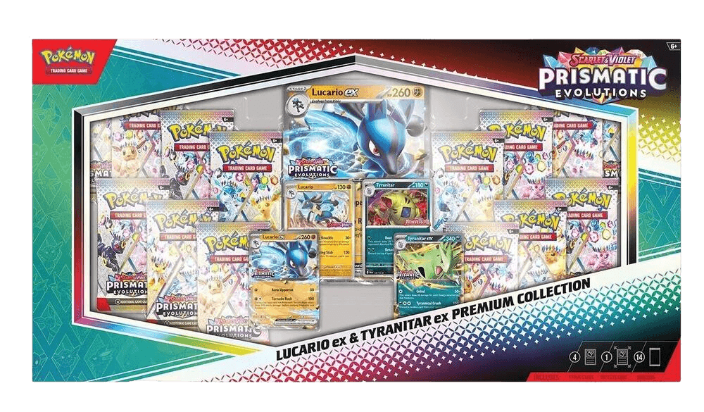 Prismatic Evolutions Lucario ex & Tyranitar ex Premium Collection (Sam's Club)