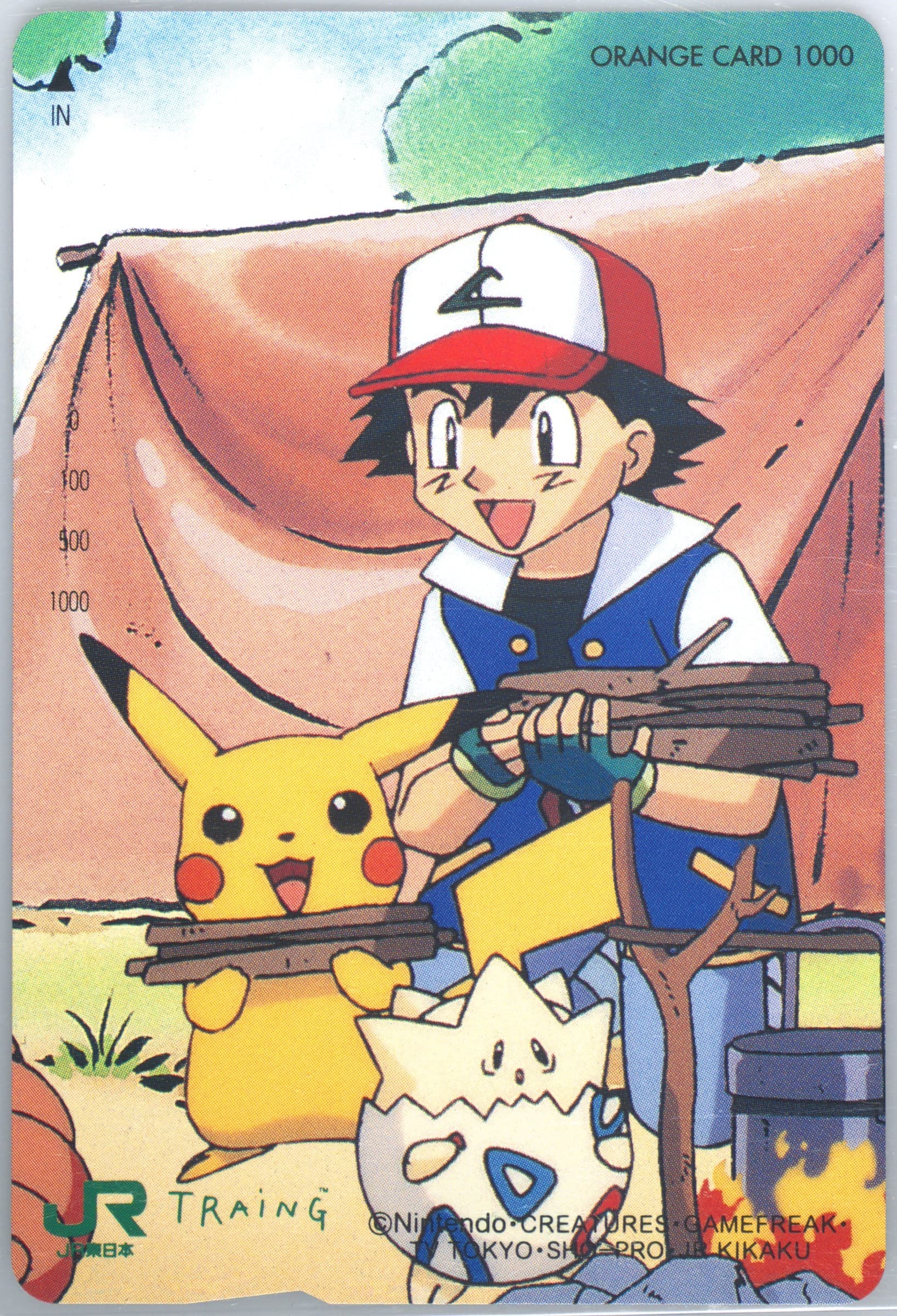 Ash/Pikachu/Togepi Jr East Orange Card Booklet Insert 1999 Pokemon Jr Orange Cards