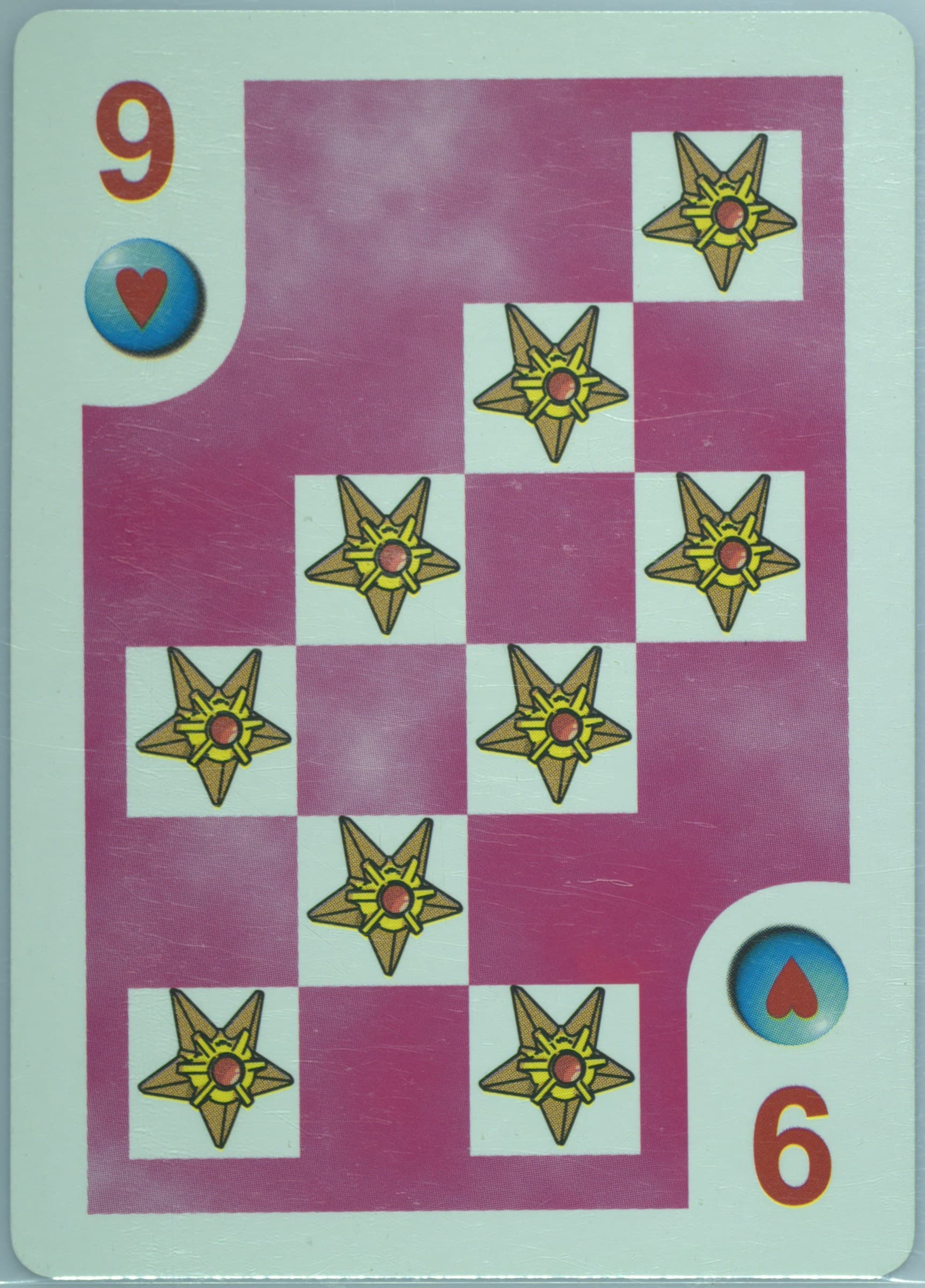 Staryu 9 of Hearts 1999 Bicycle Pokemon Playing Cards
