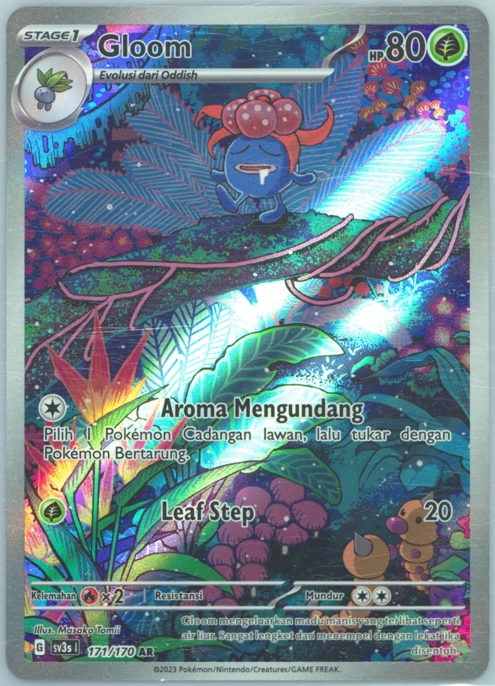 Gloom Art Rare (171) 2023 Pokemon Indonesian Sv3s I-Black Shine