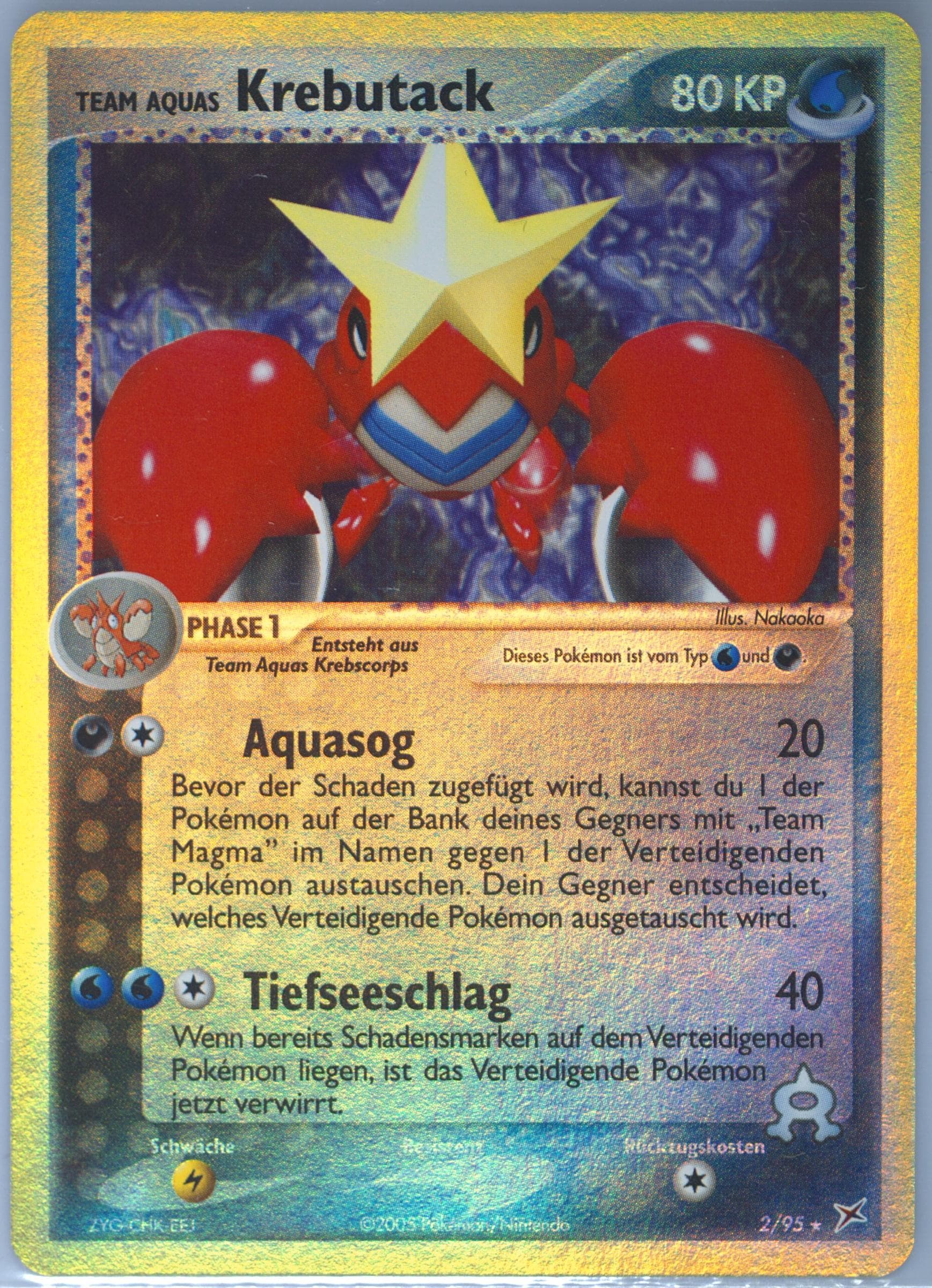 Team Aquas Krebutack-Reverse Foil (2) 2005 Pokemon German EX Team Magma VS Team Aqua
