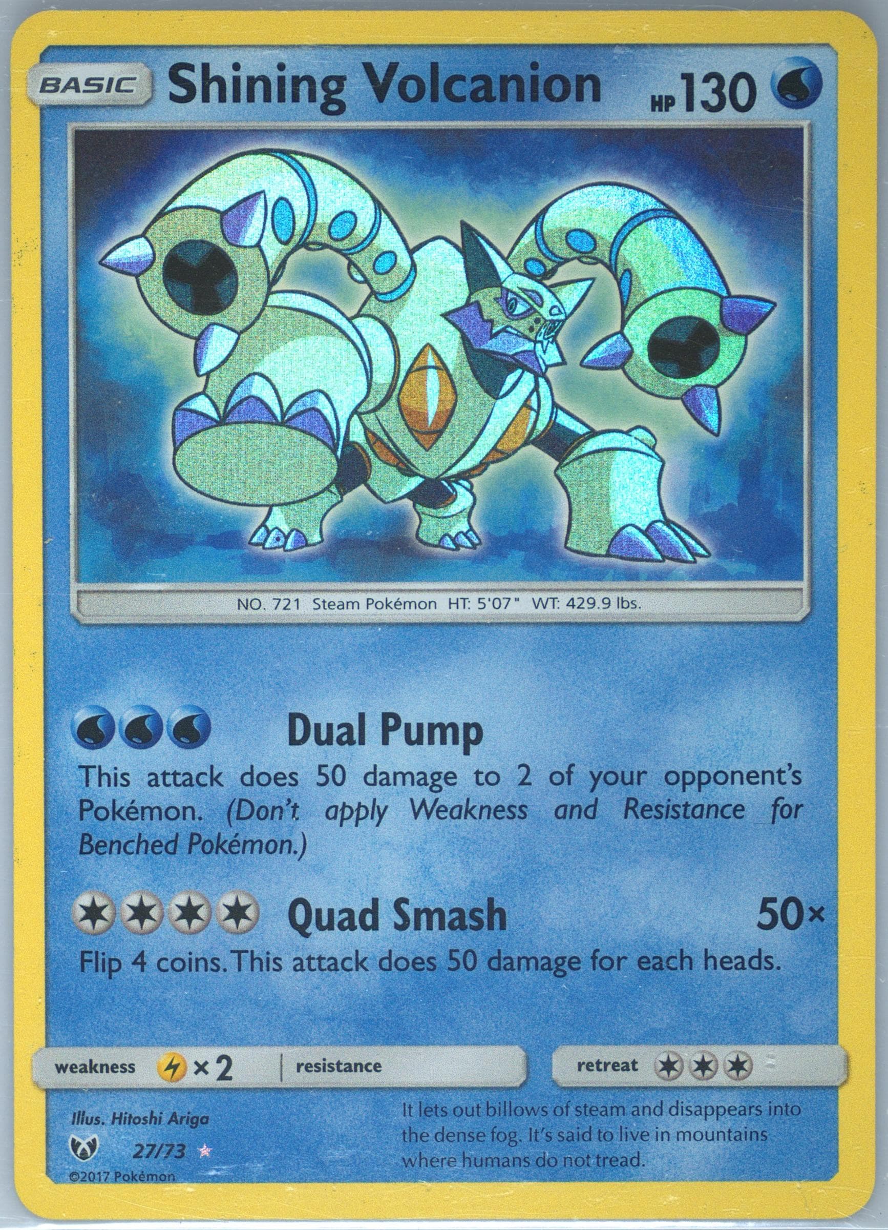 Shining Volcanion-Holo Missing Texture (27) 2017 Pokemon Sun & Moon Shining Legends