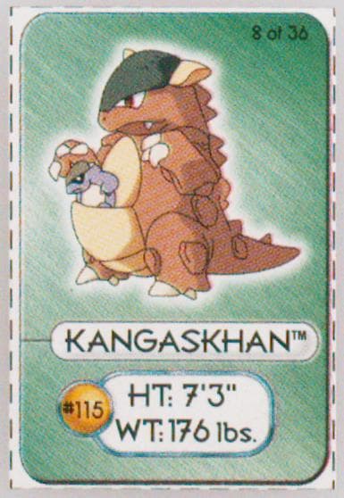 Kangaskhan Hand Cut (8) 1999 Pokemon Lunchables