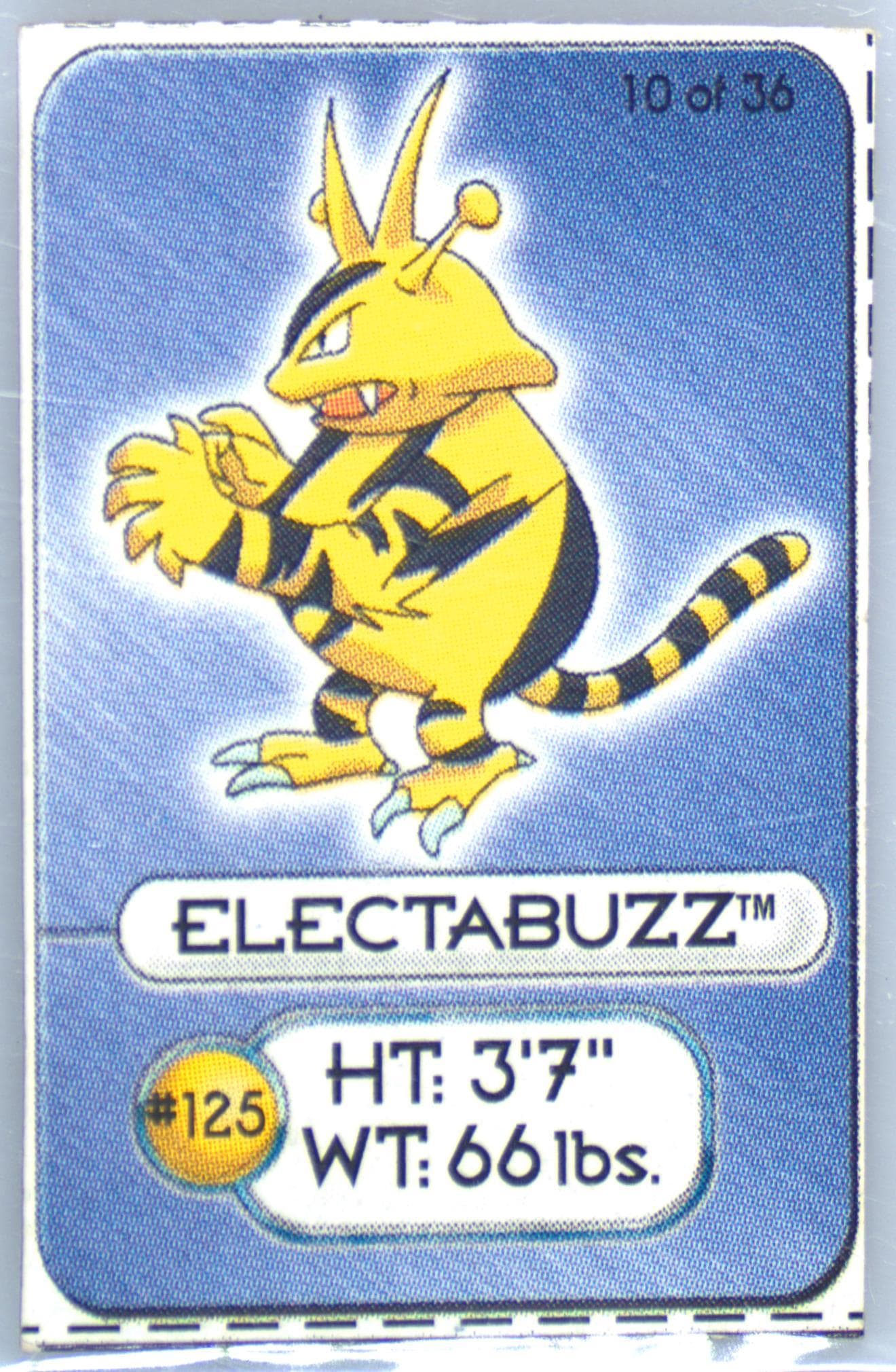 Electabuzz Hand Cut (10) 1999 Pokemon Lunchables