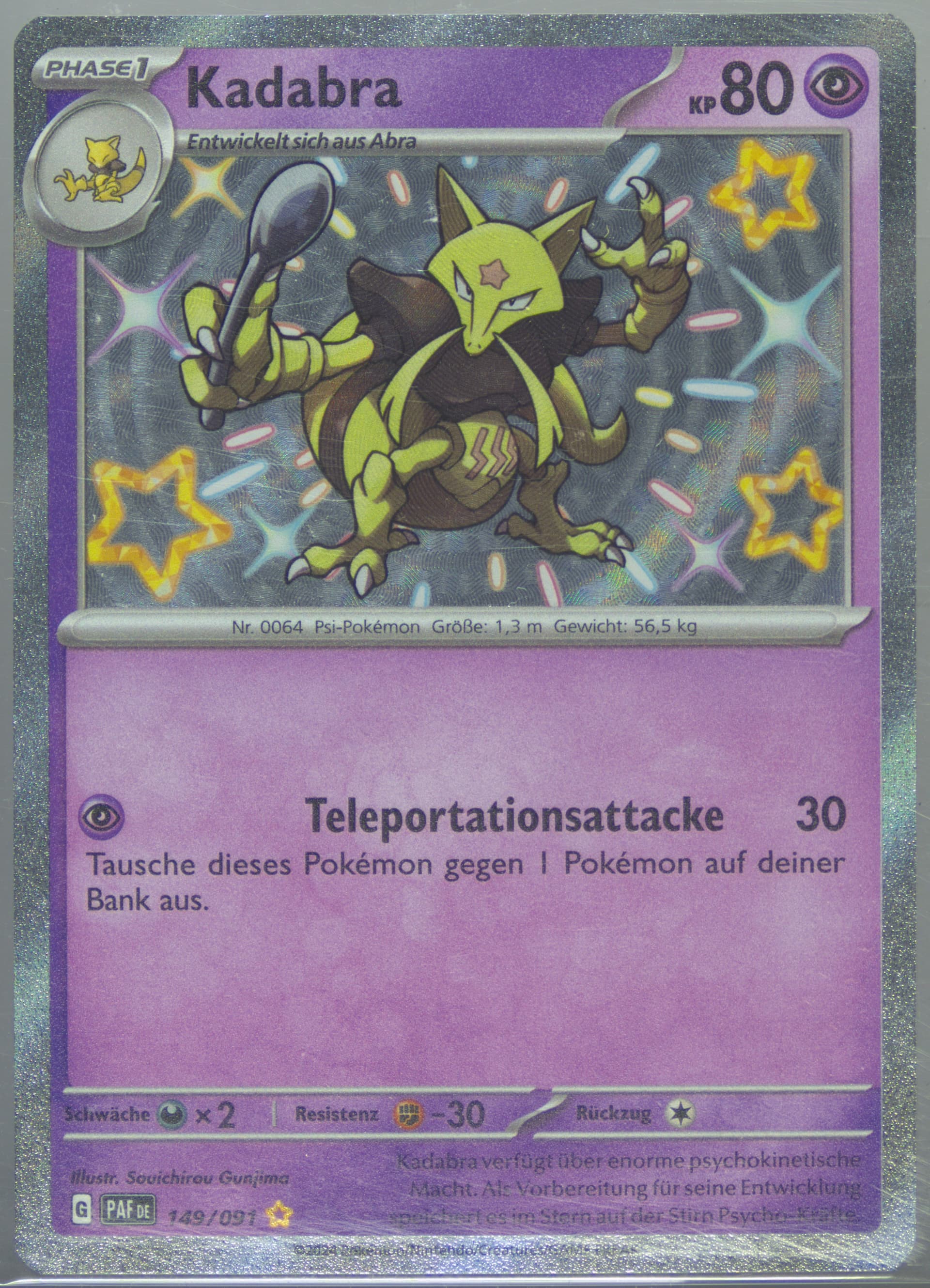 Kadabra Shiny Rare (149) 2024 Pokemon German Paf de-Paldean Fates