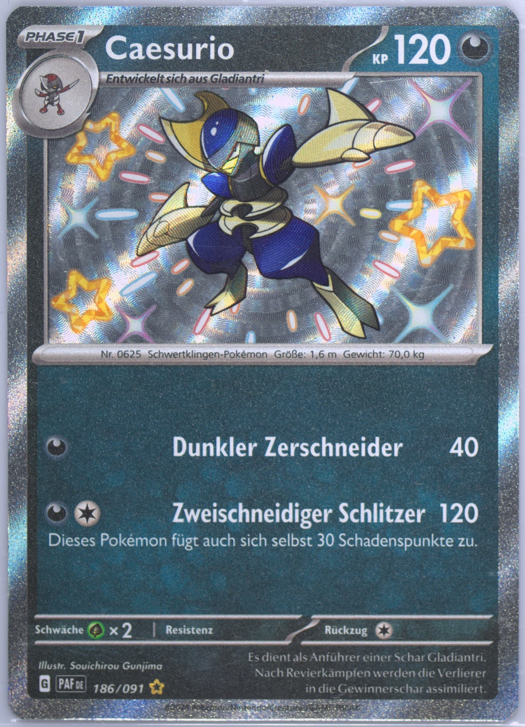 Bisharp Shiny Rare (186) 2024 Pokemon German Paf de-Paldean Fates
