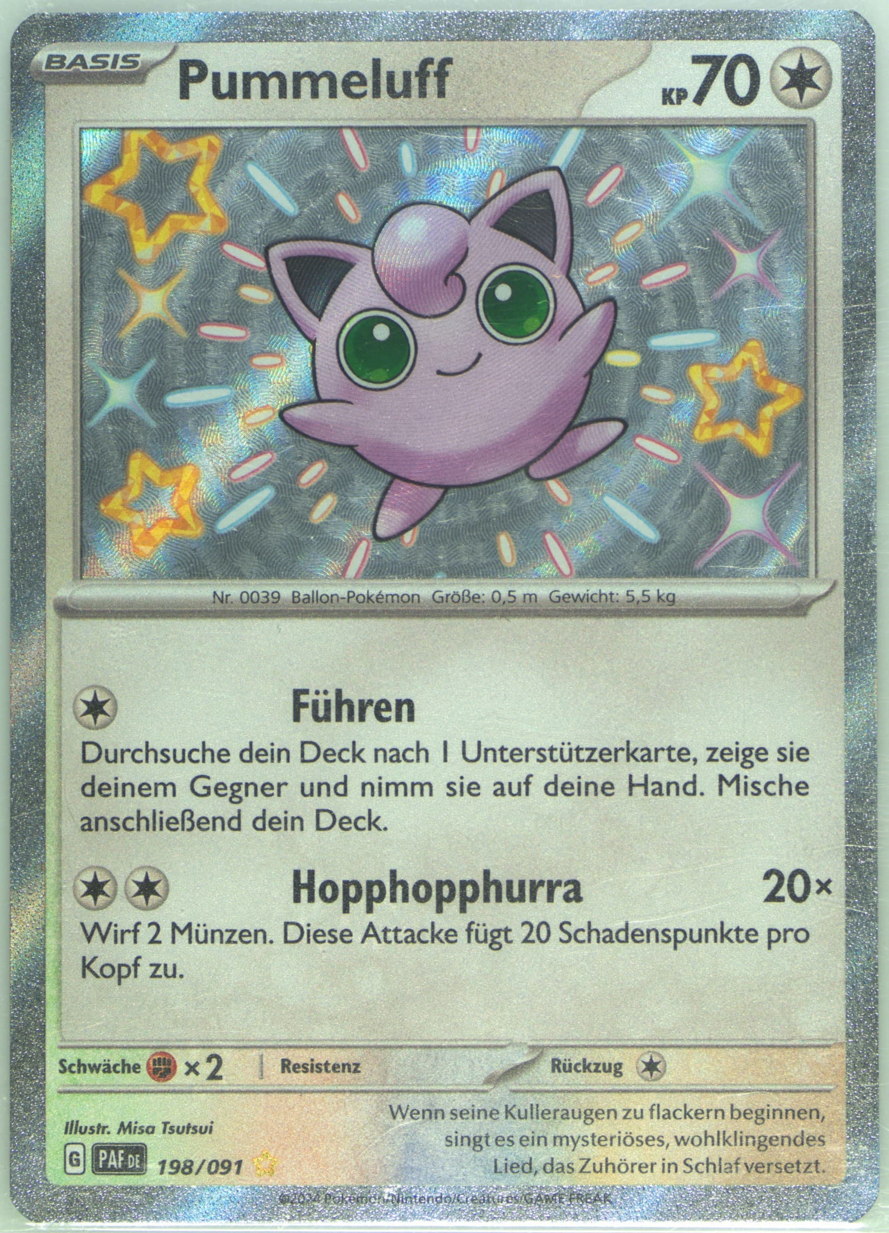 Jigglypuff Shiny Rare (198) 2024 Pokemon German Paf de-Paldean Fates