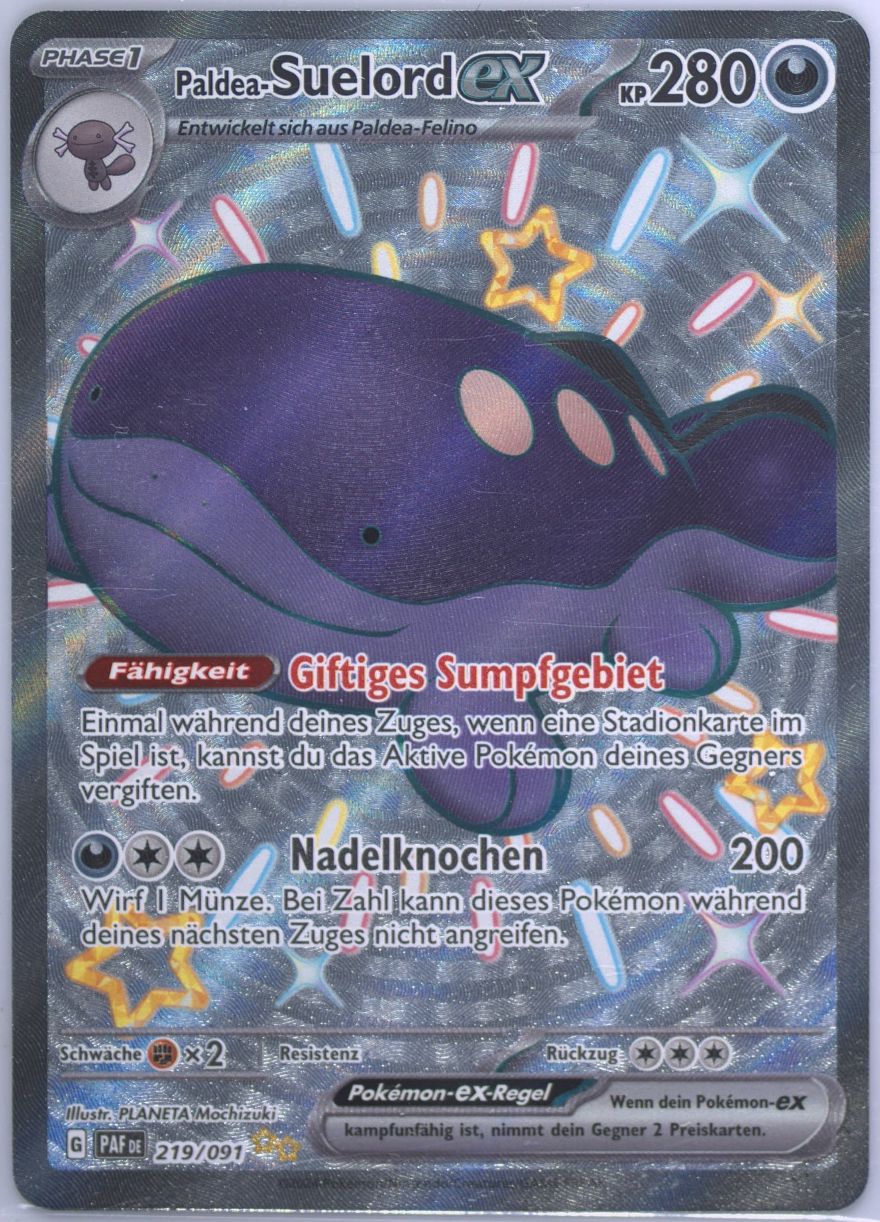 Paldean Clodsire EX Shiny Ultra Rare (219) 2024 Pokemon German Paf de-Paldean Fates