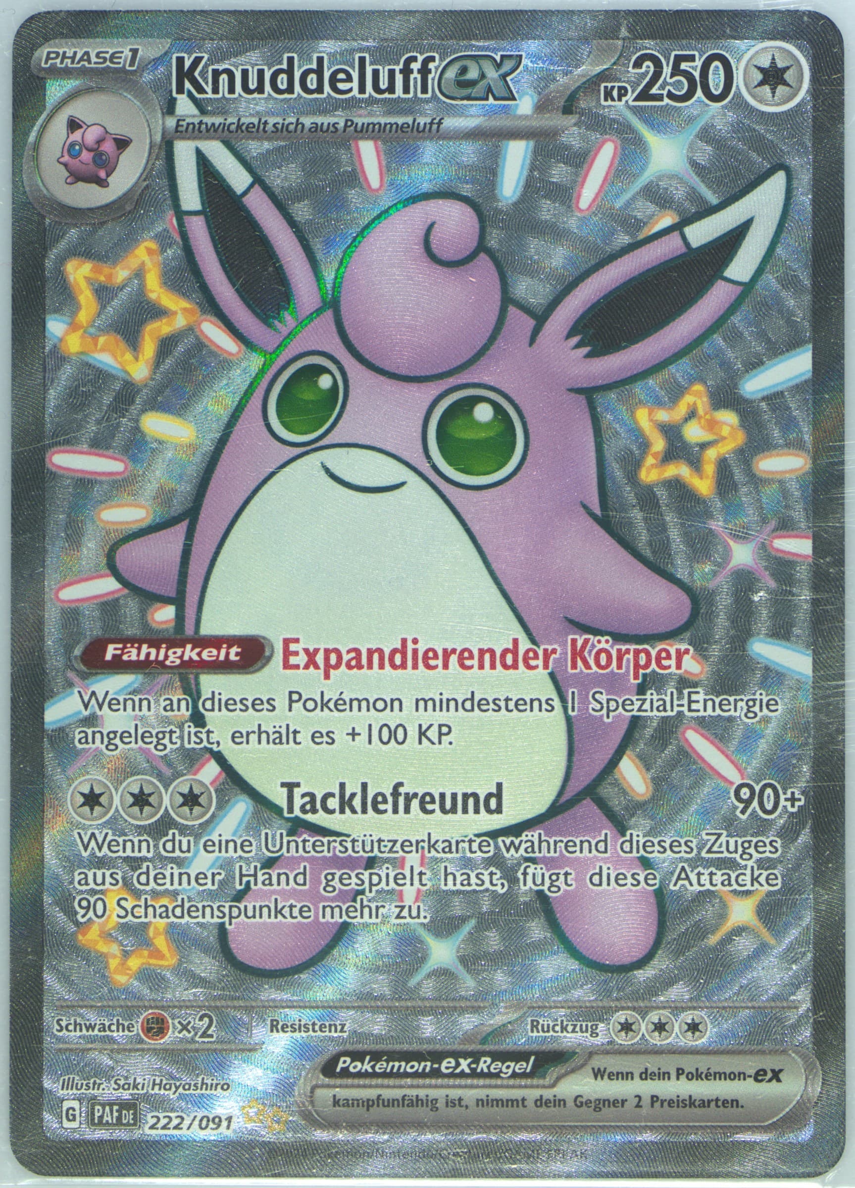 Wigglytuff EX Shiny Ultra Rare (222) 2024 Pokemon German Paf de-Paldean Fates