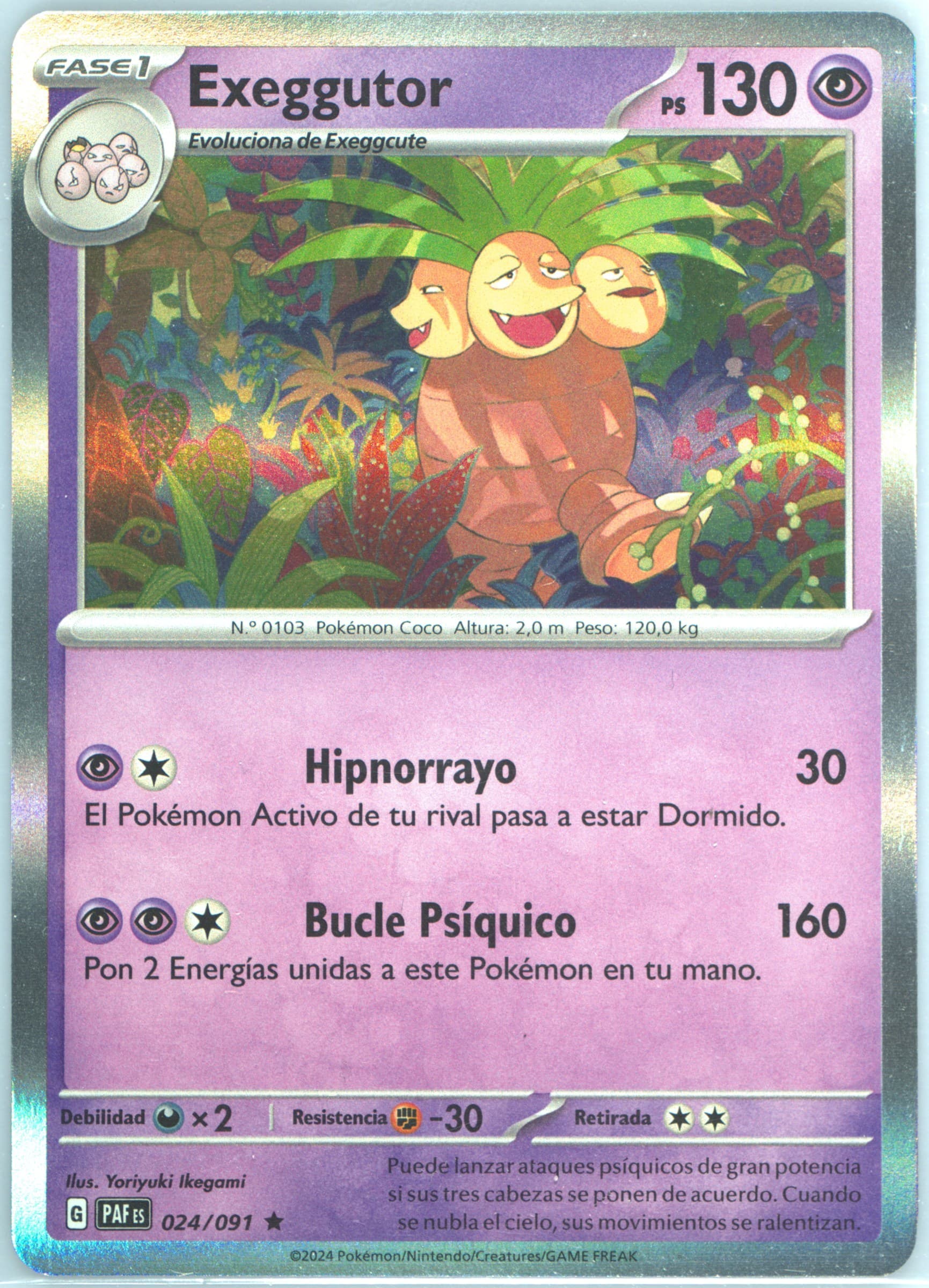 Exeggutor (024) 2024 Pokemon Spanish Paf ES-Paldean Fates