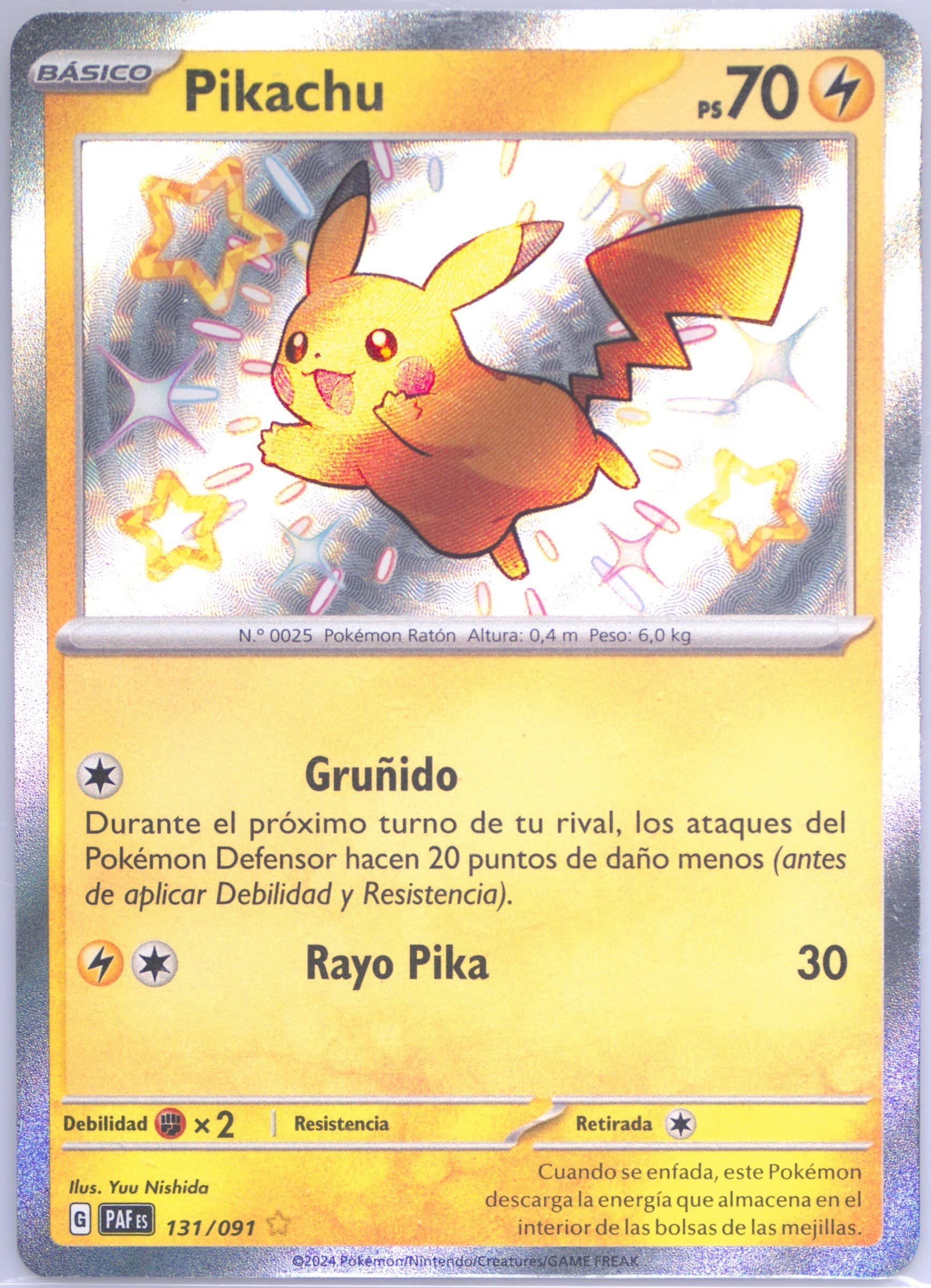Pikachu Shiny Rare (131) 2024 Pokemon Spanish Paf ES-Paldean Fates