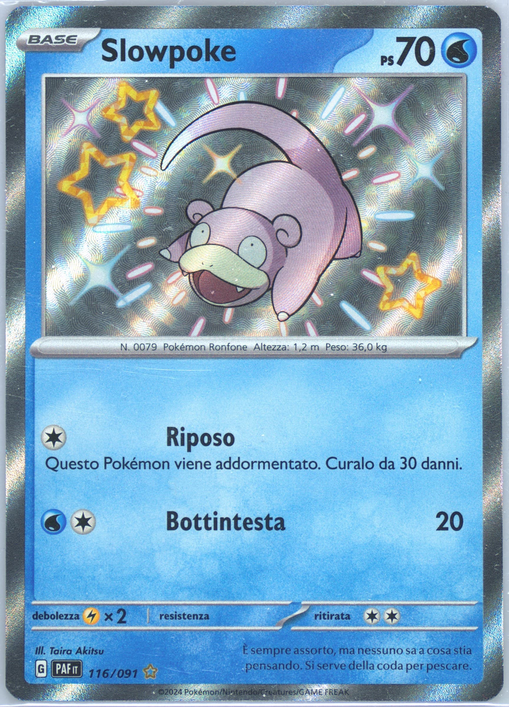 Slowpoke Shiny Rare (116) 2024 Pokemon Italian Paf It-Paldean Fates