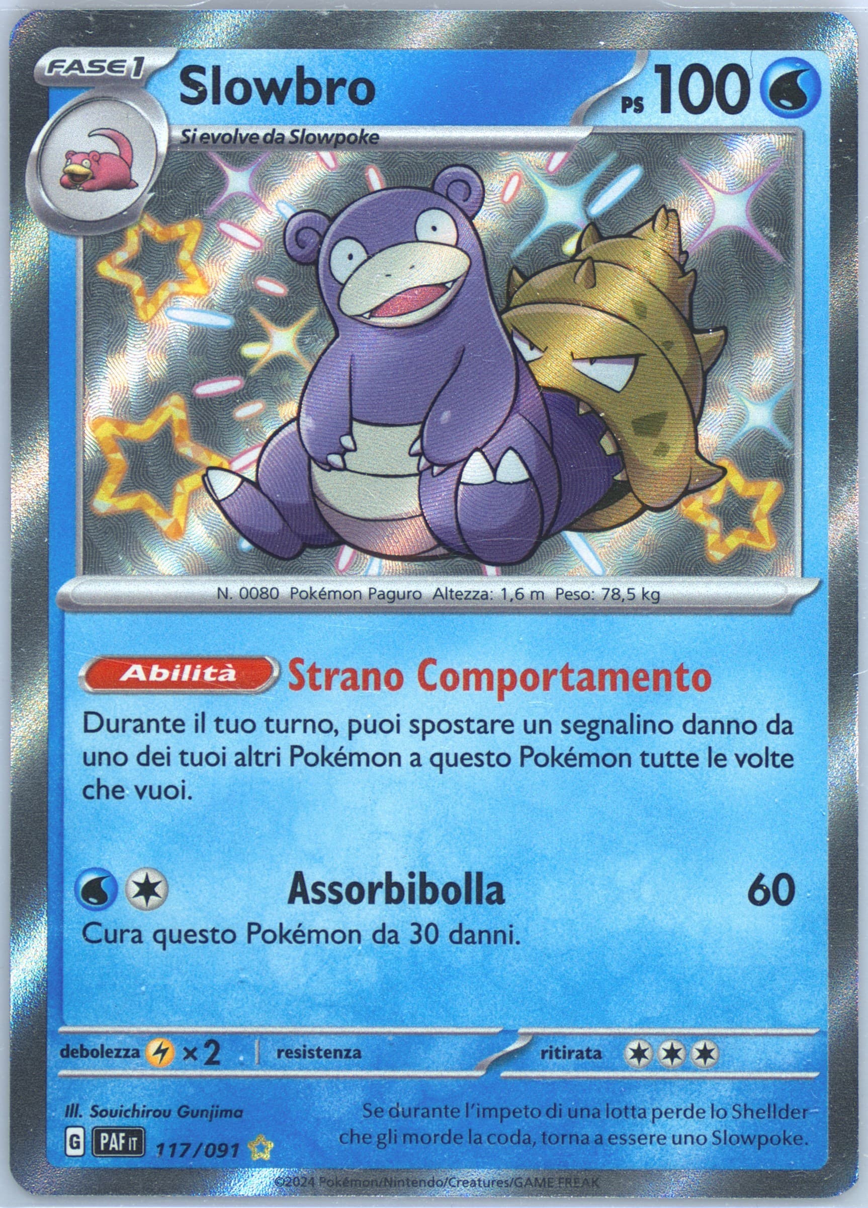 Slowbro Shiny Rare (117) 2024 Pokemon Italian Paf It-Paldean Fates