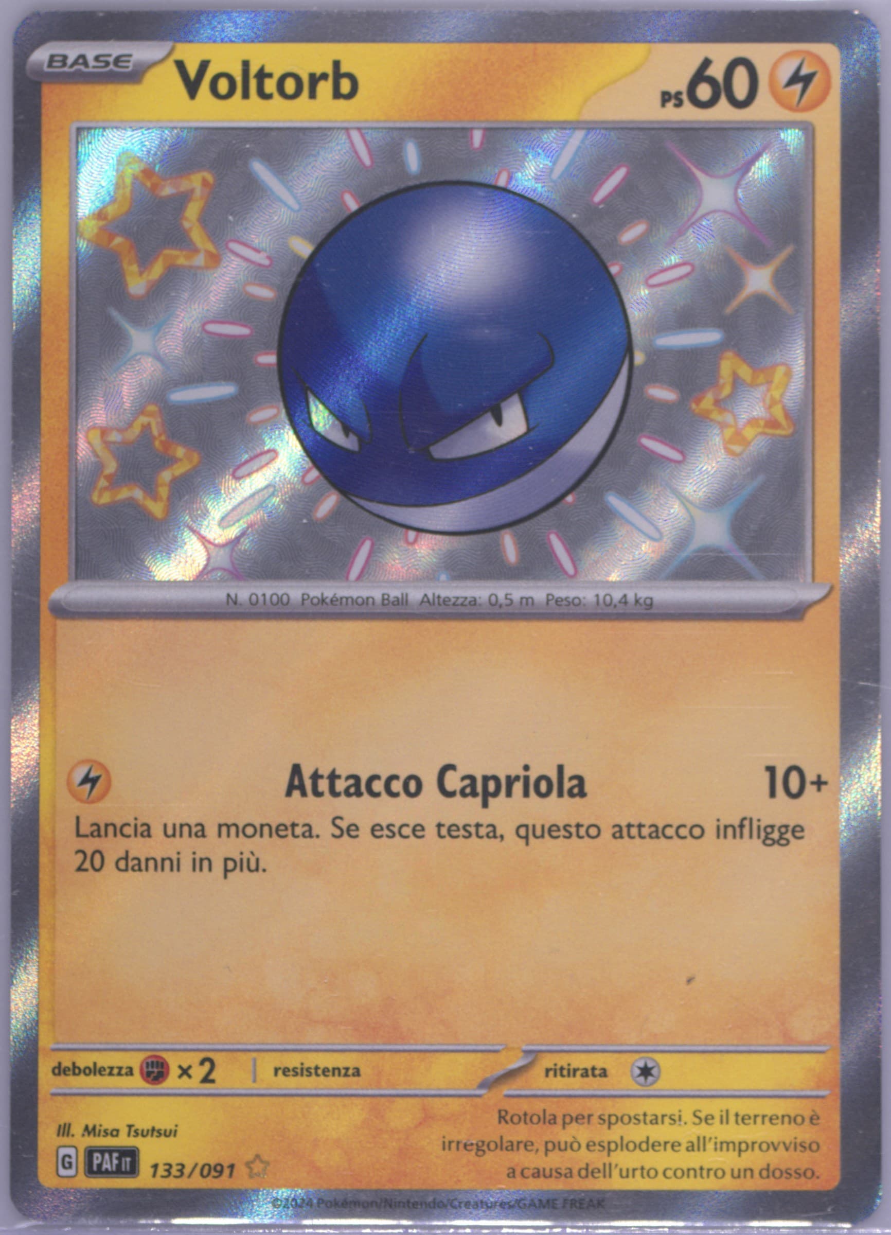Voltorb Shiny Rare (133) 2024 Pokemon Italian Paf It-Paldean Fates