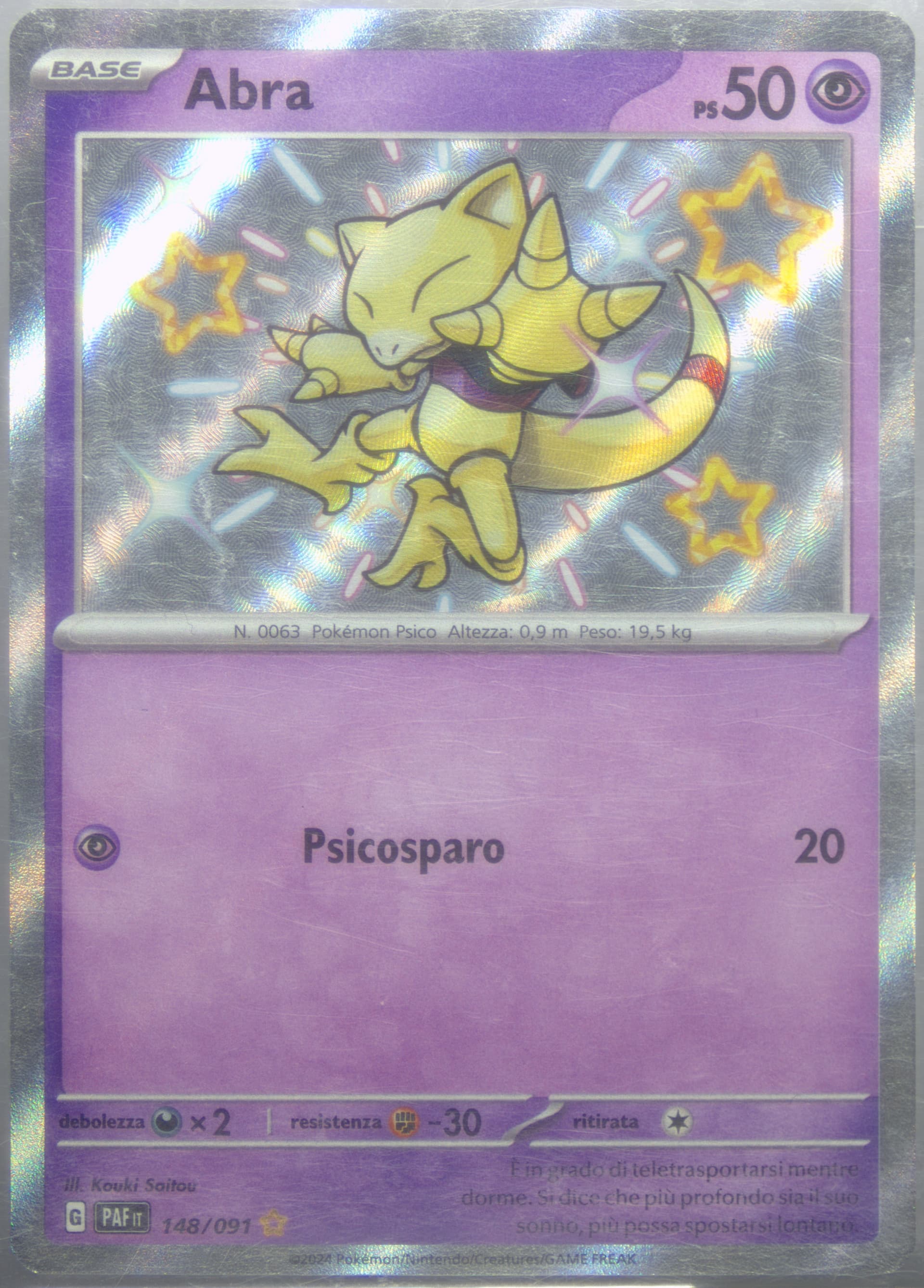 Abra Shiny Rare (148) 2024 Pokemon Italian Paf It-Paldean Fates
