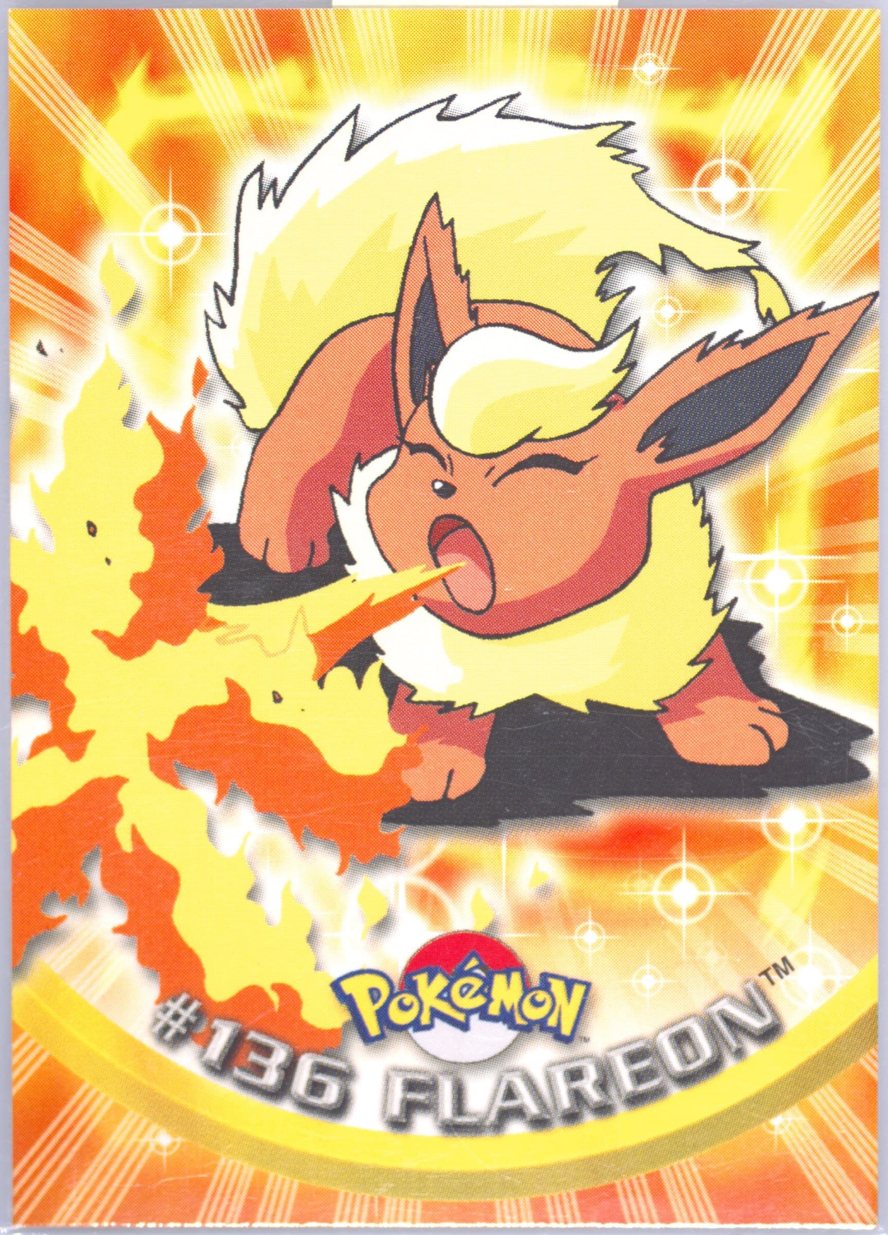 Flareon Italian (136) 2000 Topps Pokemon TV Animation Series 3