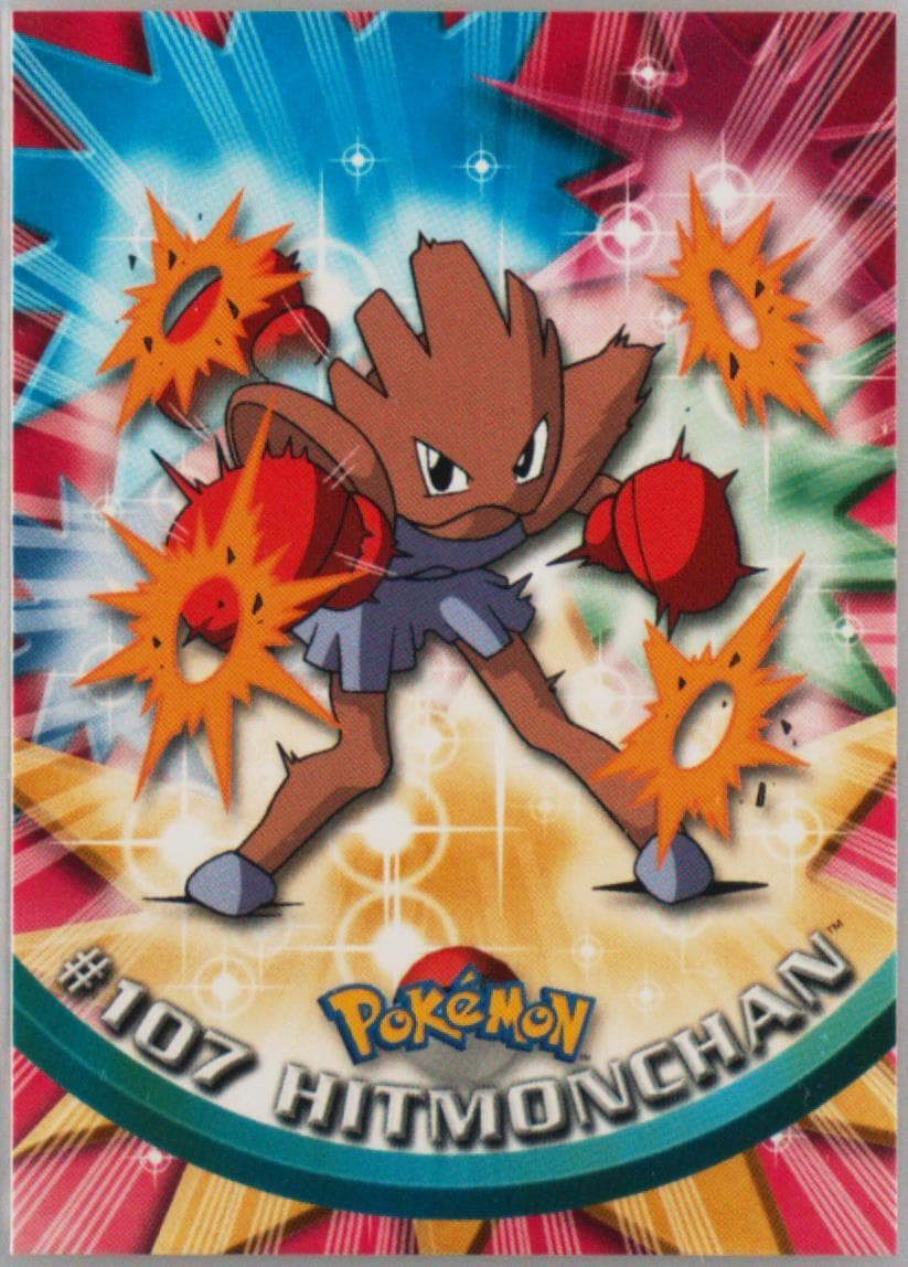 Hitmonchan Italian (107) 2000 Topps Pokemon TV Animation Series 2