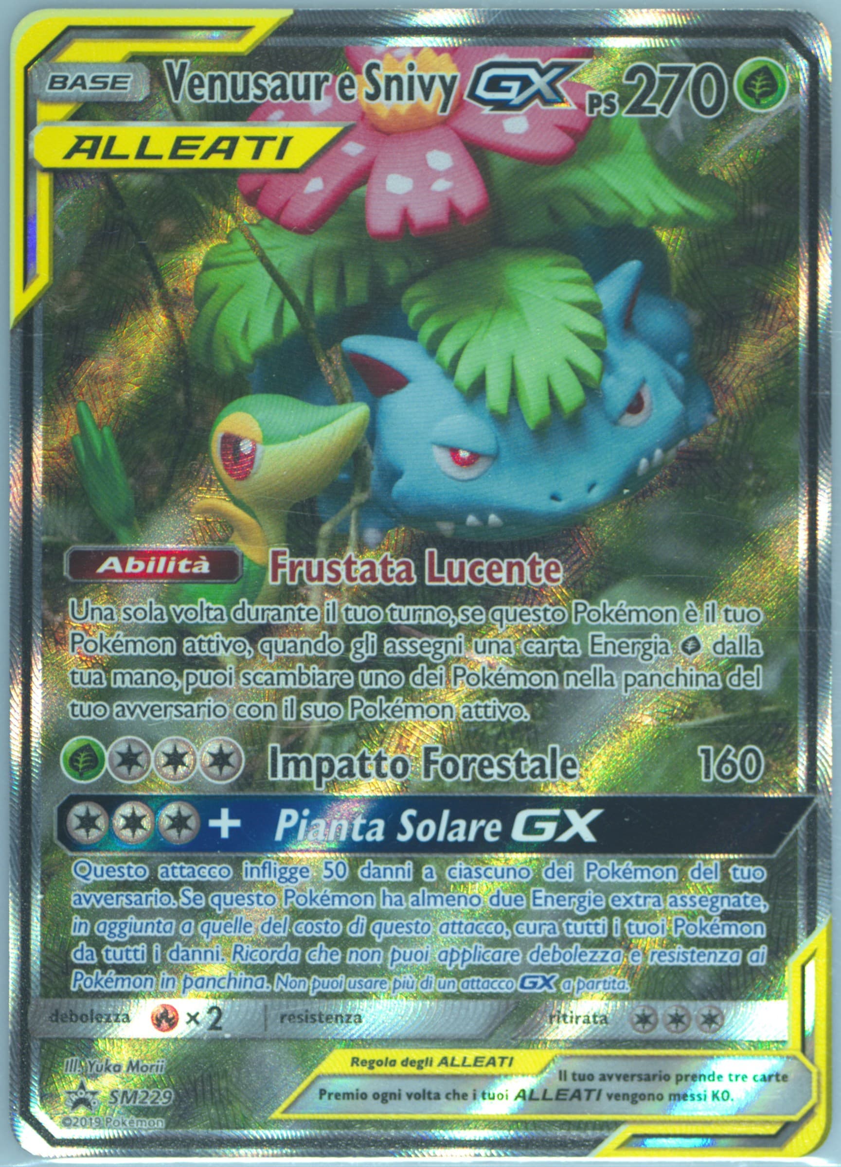 Full Art/Venusaur E Snivy GX Tag Team Generations Premium Collection-Italian (SM229) 2019 Pokemon SM Black Star Promo