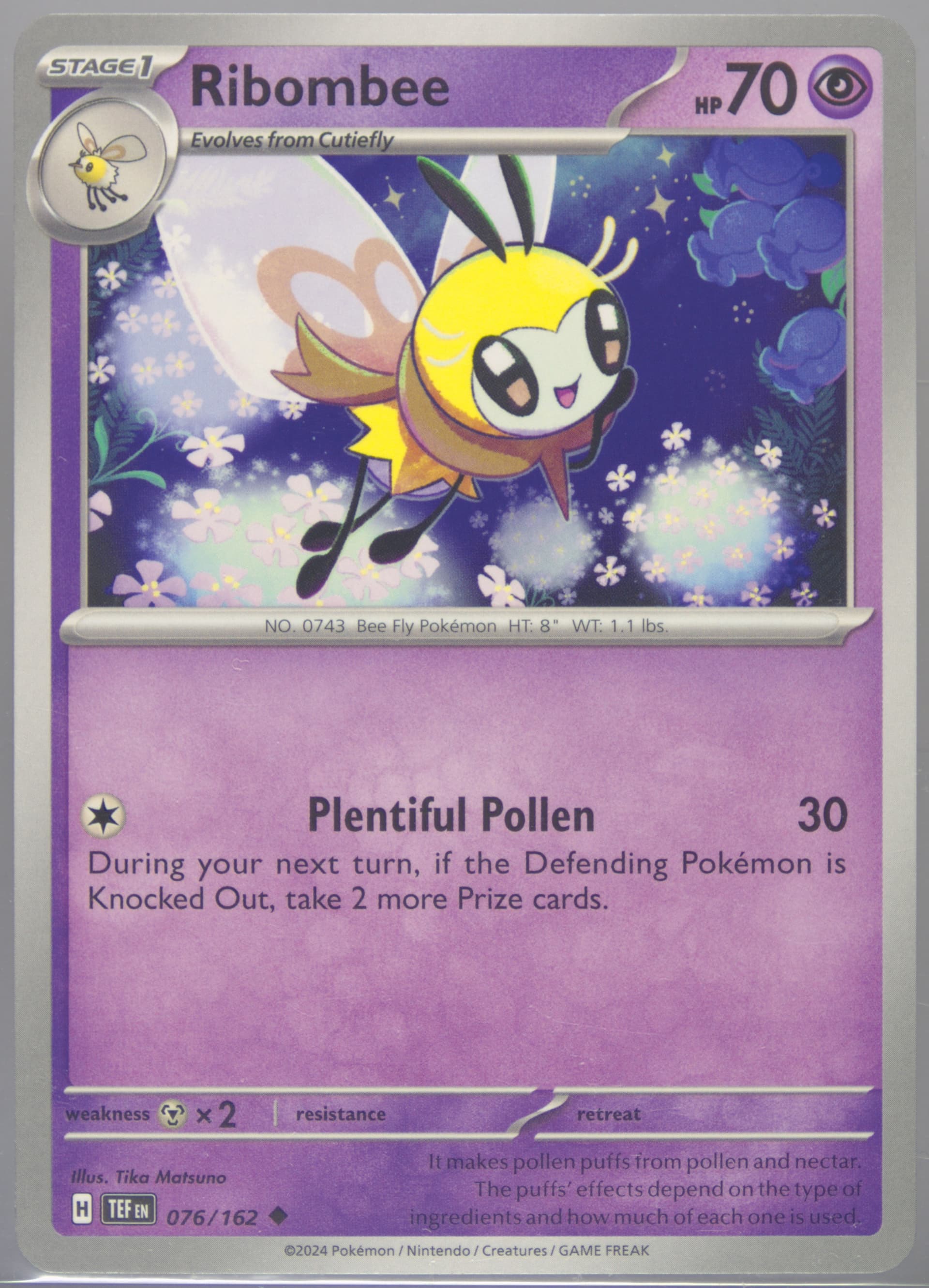 Ribombee (076) 2024 Pokemon Tef EN-Temporal Forces