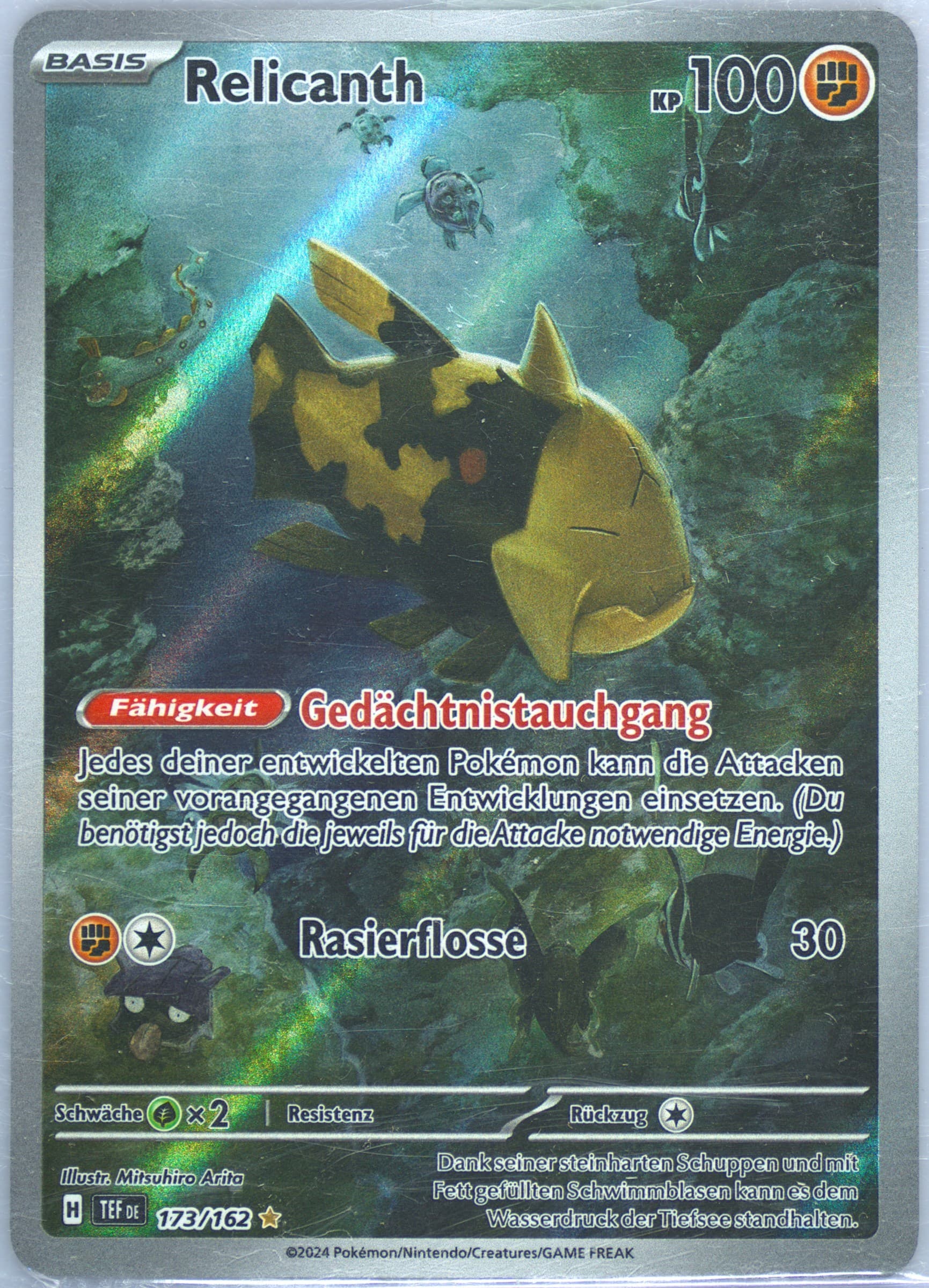 Relicanth Illustration Rare (173) 2024 Pokemon German Tef de-Temporal Forces