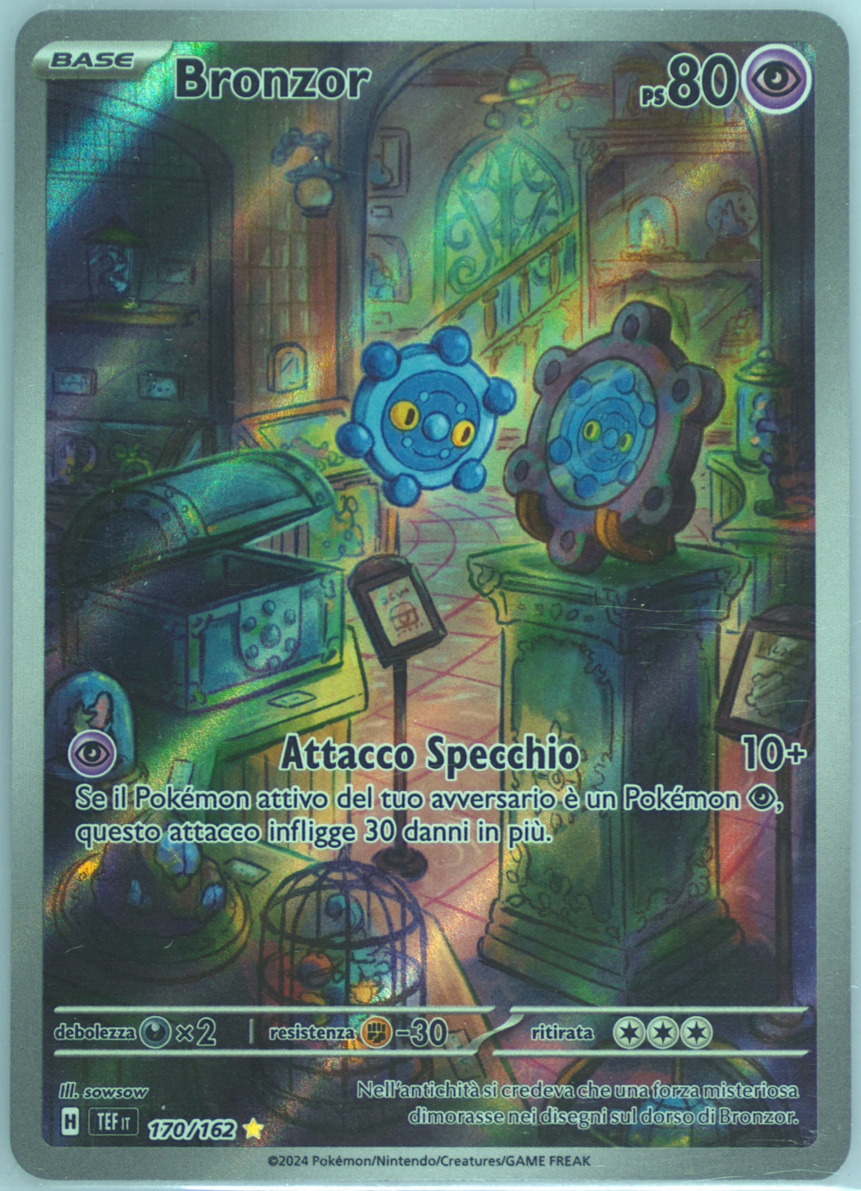 Bronzor Illustration Rare (170) 2024 Pokemon Italian Tef It-Temporal Forces