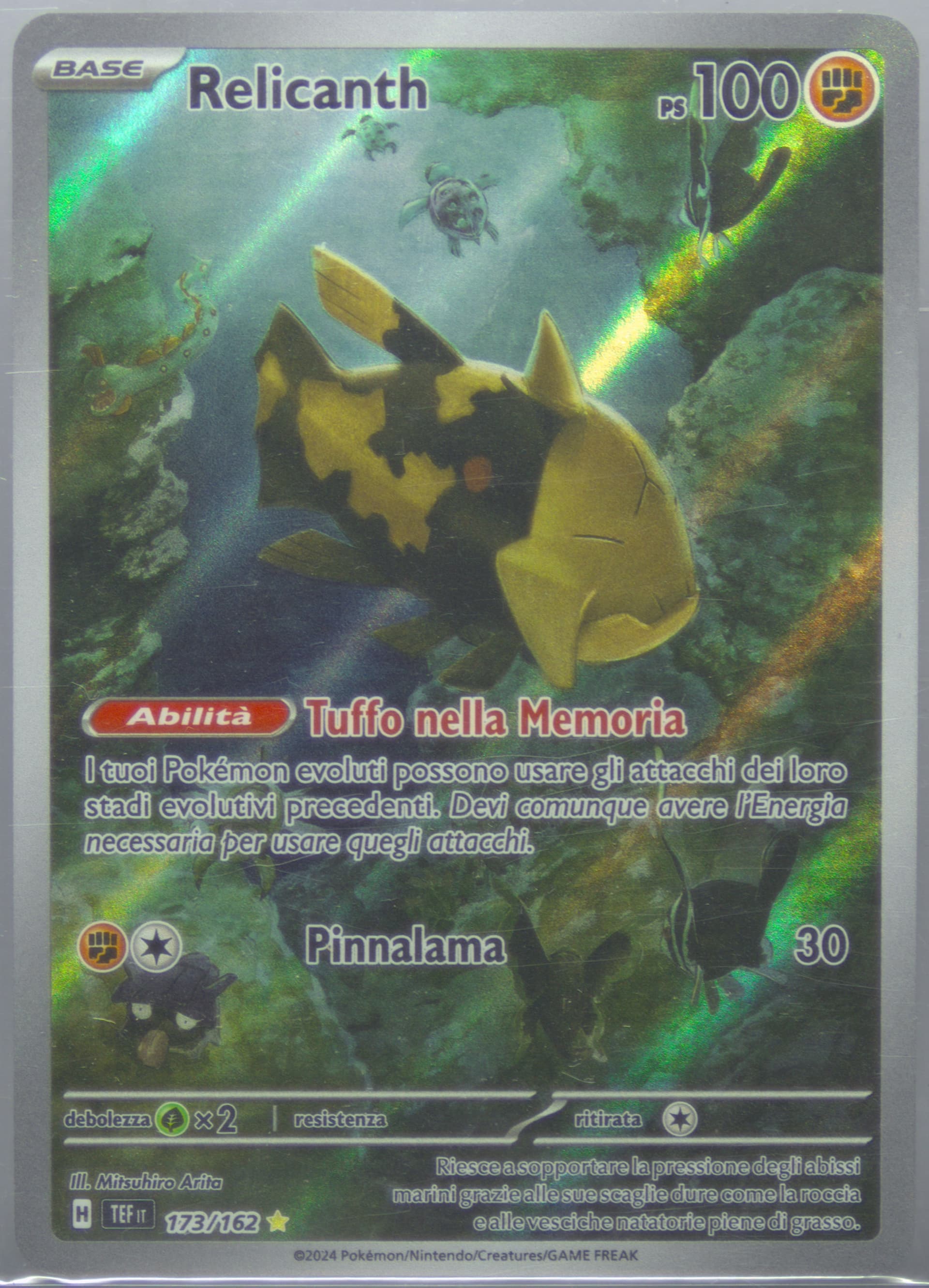 Relicanth Illustration Rare (173) 2024 Pokemon Italian Tef It-Temporal Forces