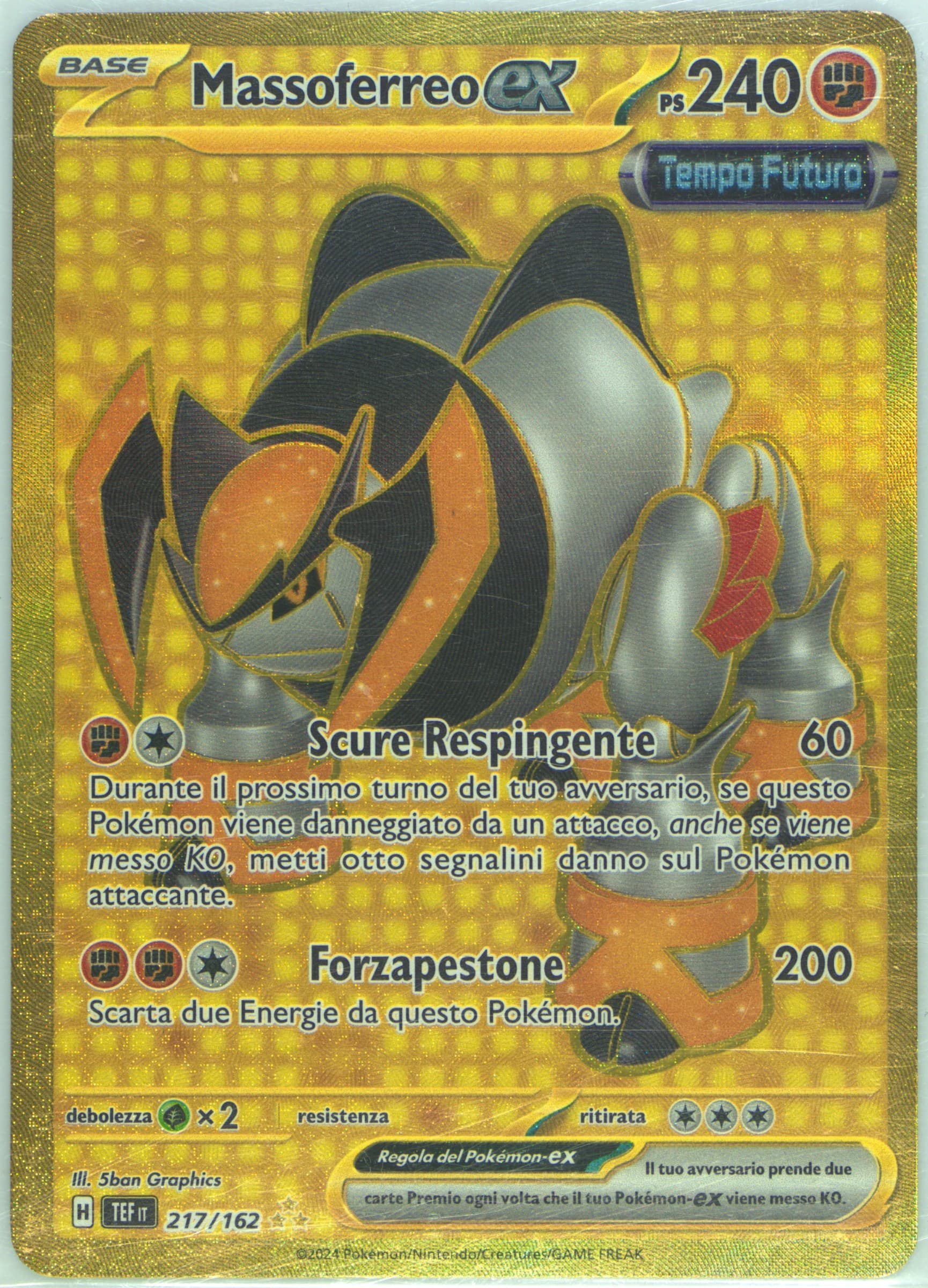Iron Boulder EX Hyper Rare (217) 2024 Pokemon Italian Tef It-Temporal Forces