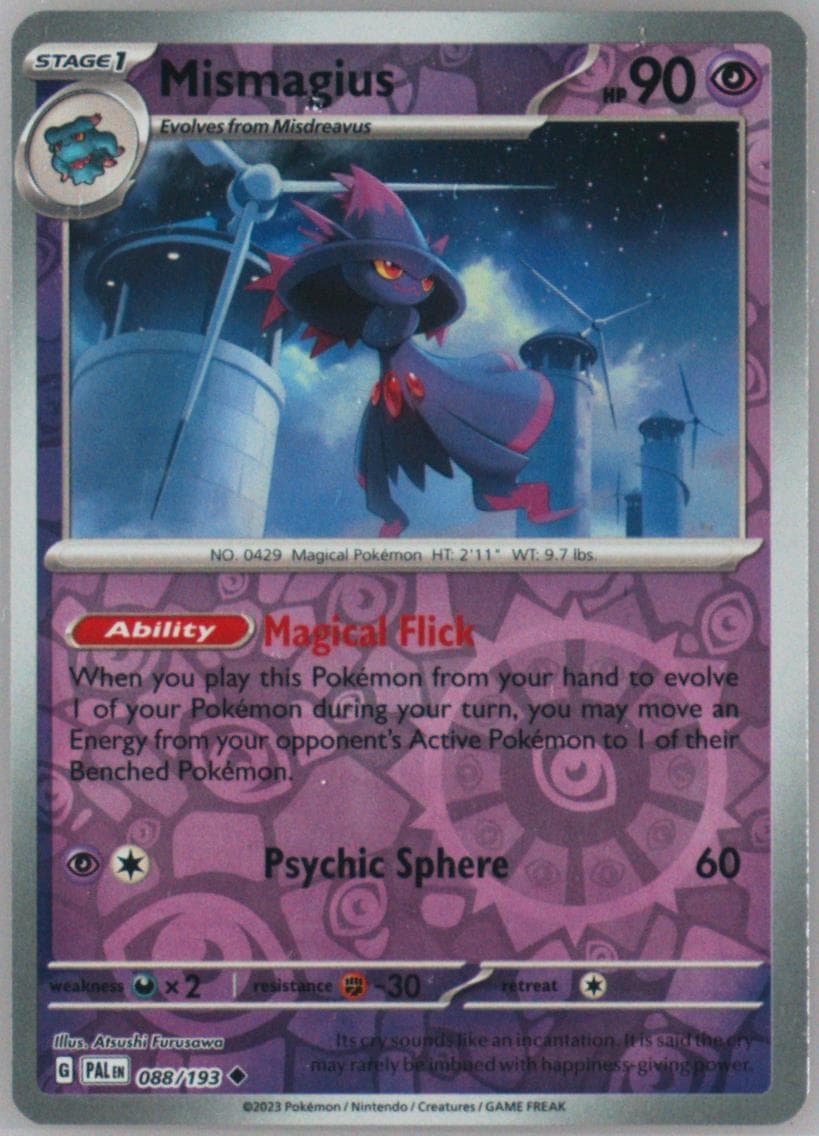 Mismagius Reverse Holo-Inverted Back (088) 2023 Pokemon Pal EN-Paldea Evolved