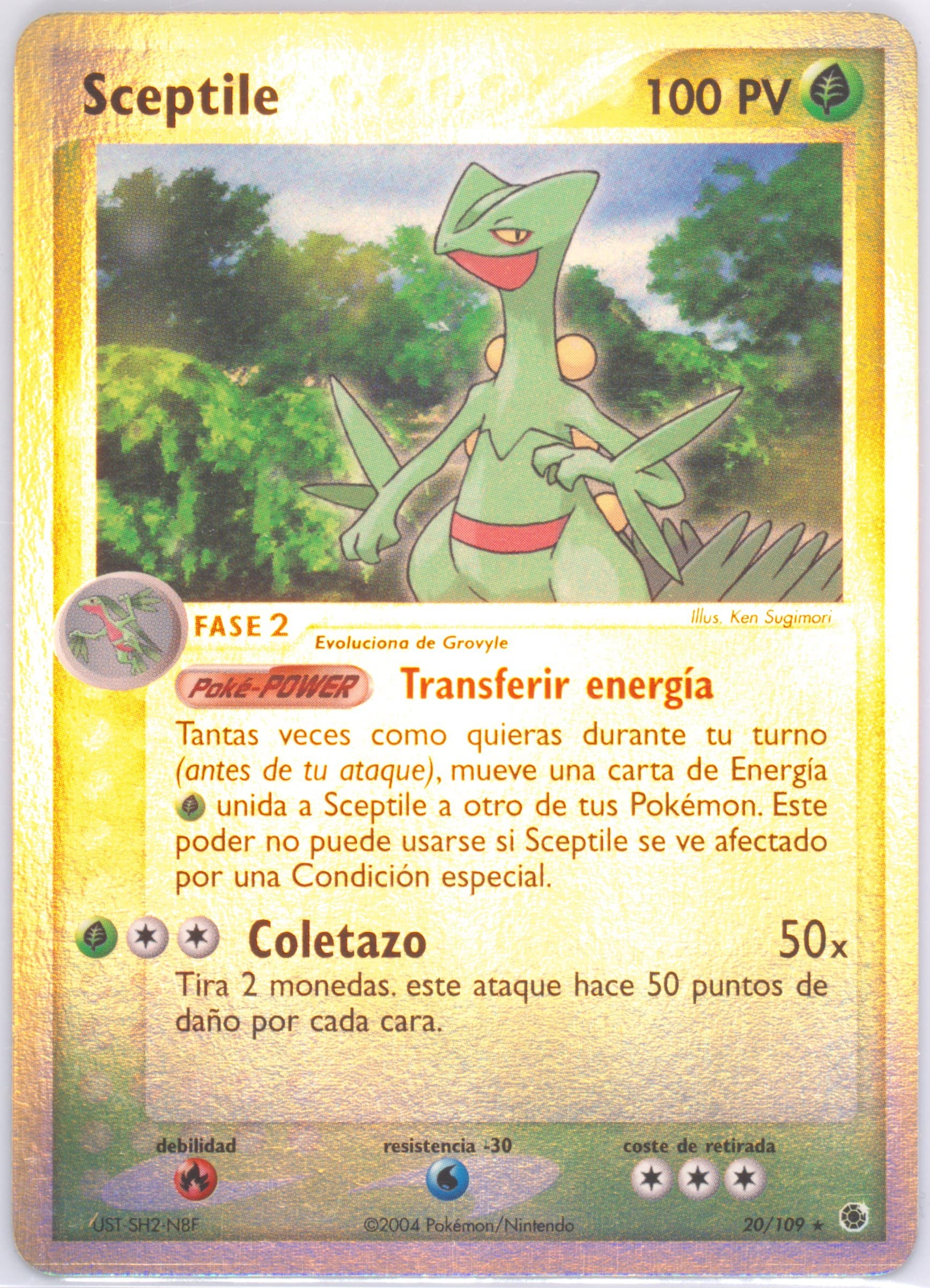 Sceptile-Reverse Foil (20) 2004 Pokemon Spanish EX Ruby & Sapphire