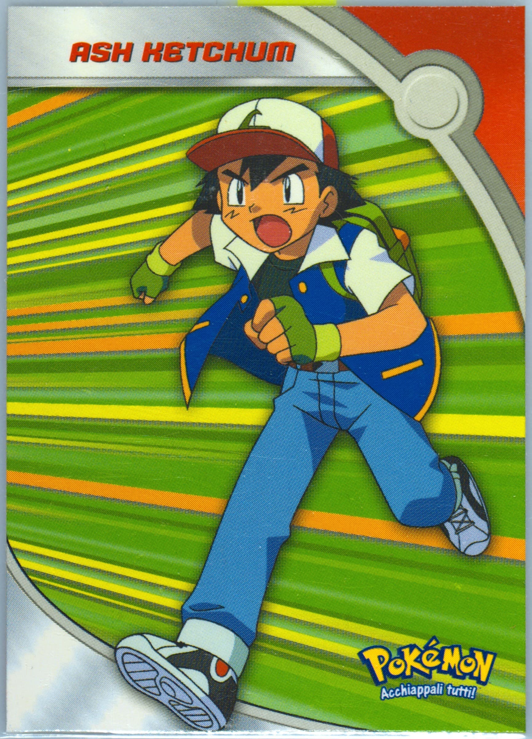 Ash Ketchum Italian (HV1) 2000 Topps Pokemon TV Animation Series 2 Europe Heroes & Villains